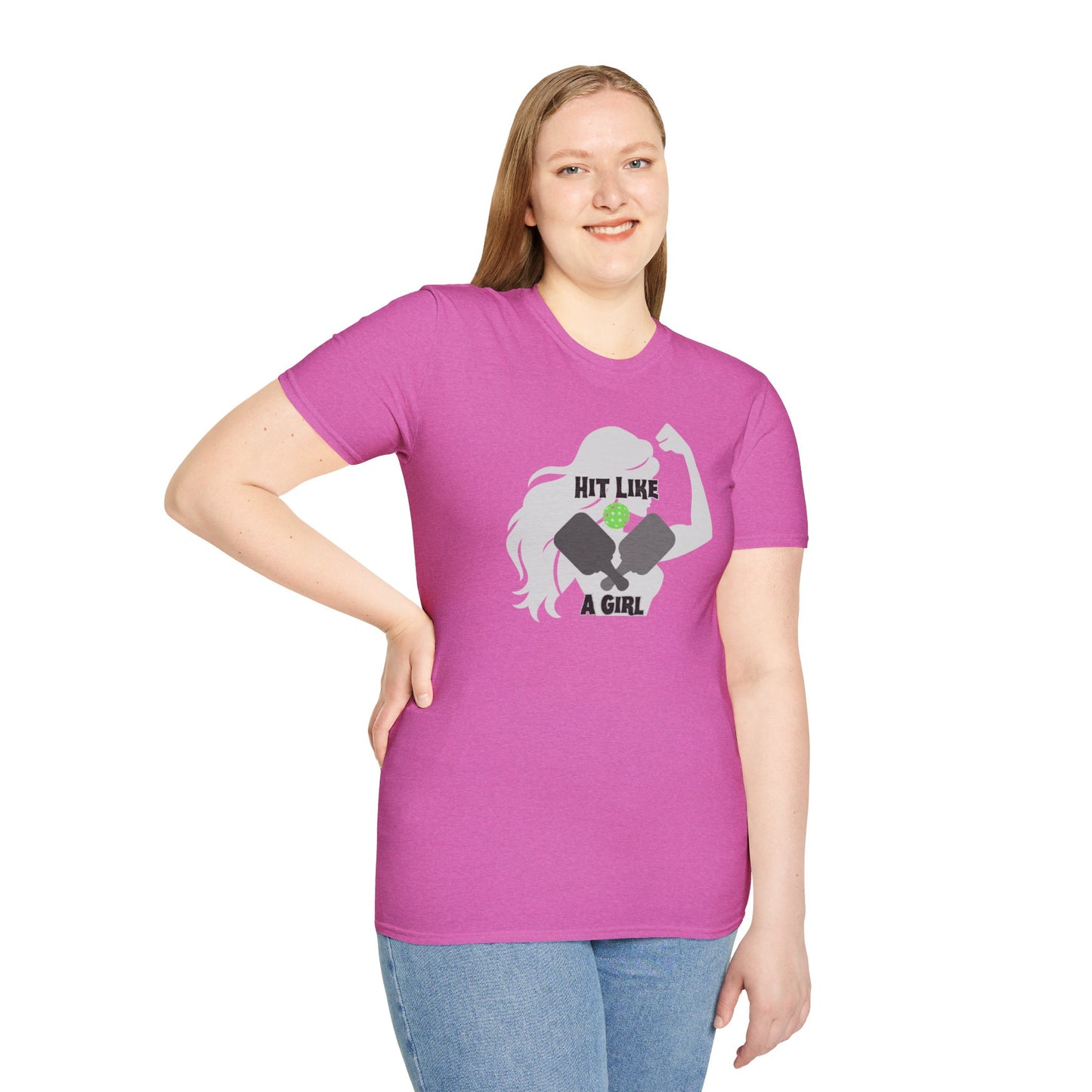 Hit Like a Girl Pickleball - Unisex Softstyle T-Shirt