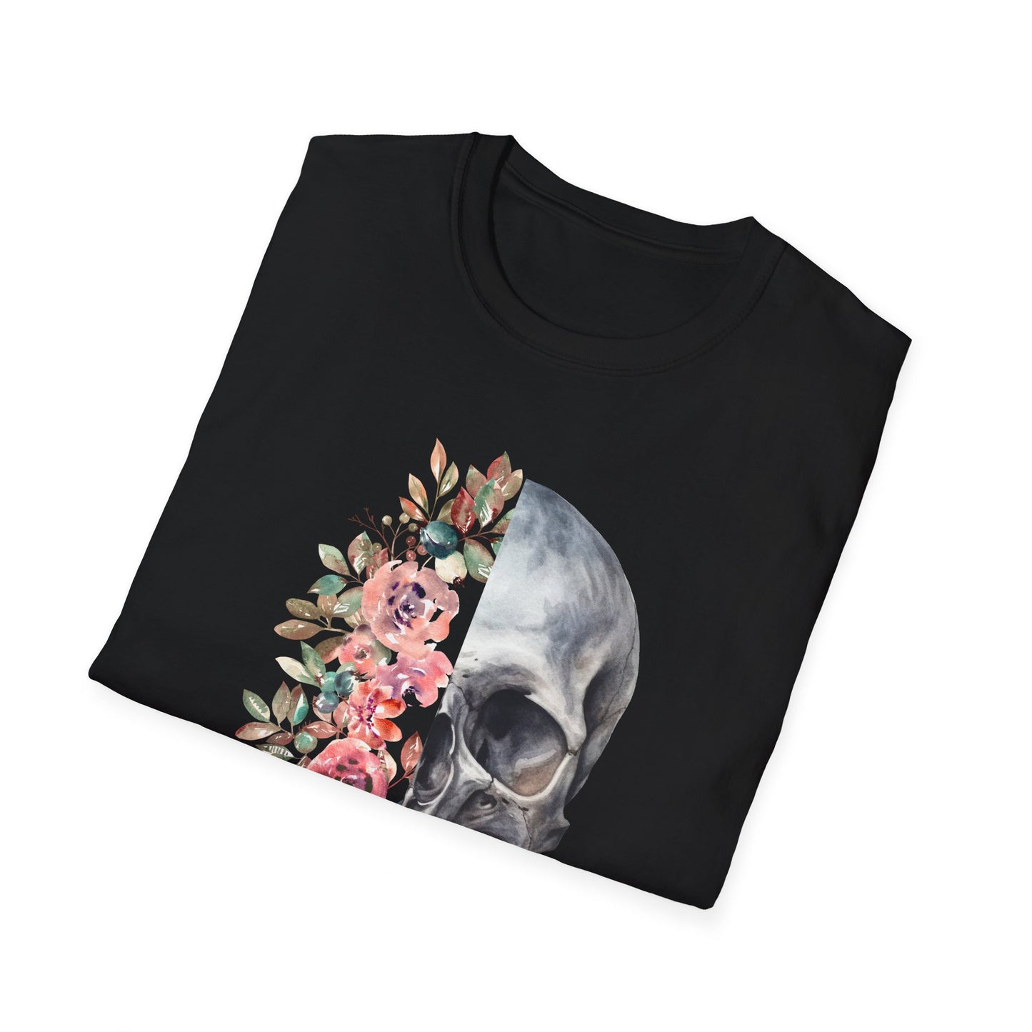 Floral Skull - Unisex Softstyle T-Shirt