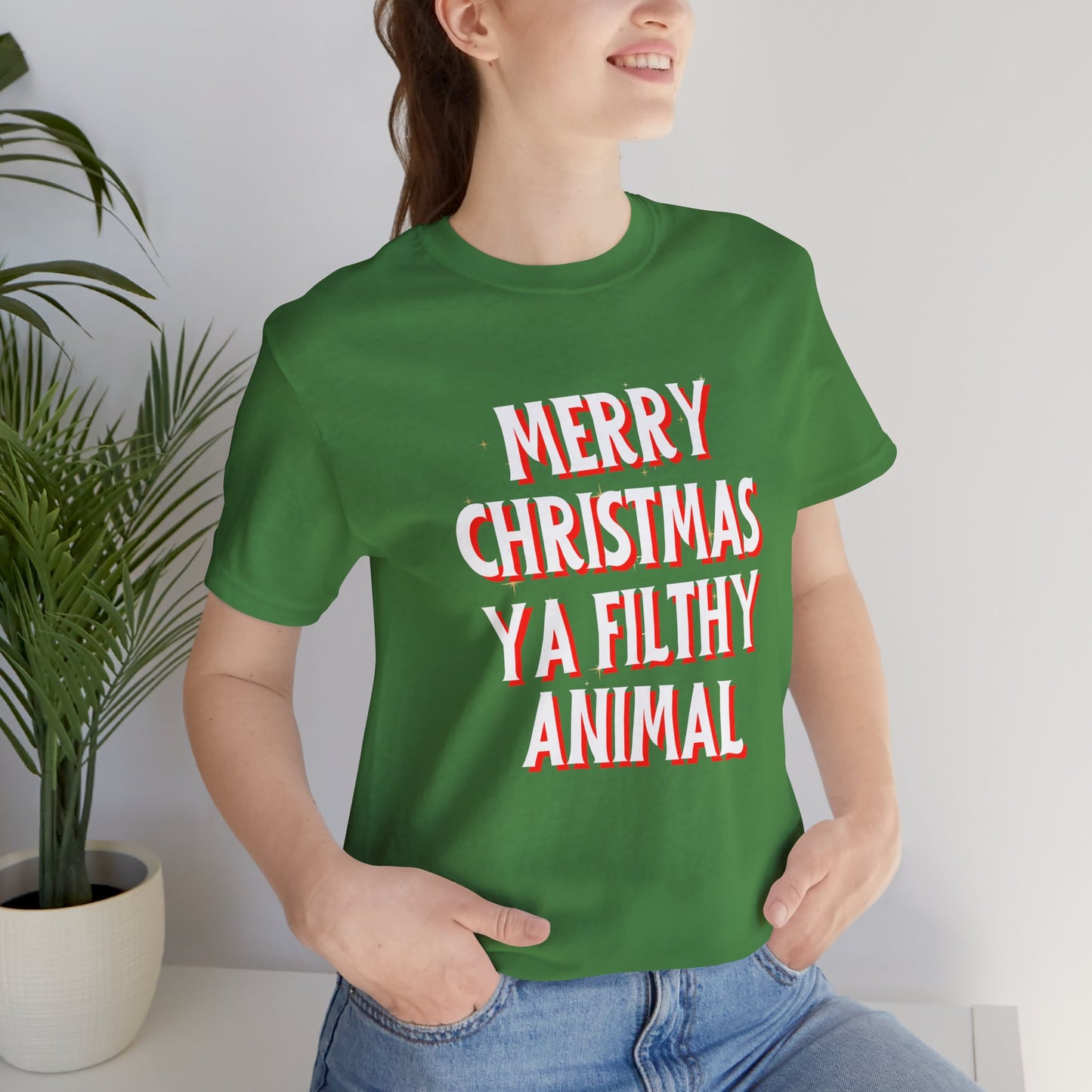 Merry Christmas Ya Filthy Animal Unisex Jersey Short Sleeve Tee