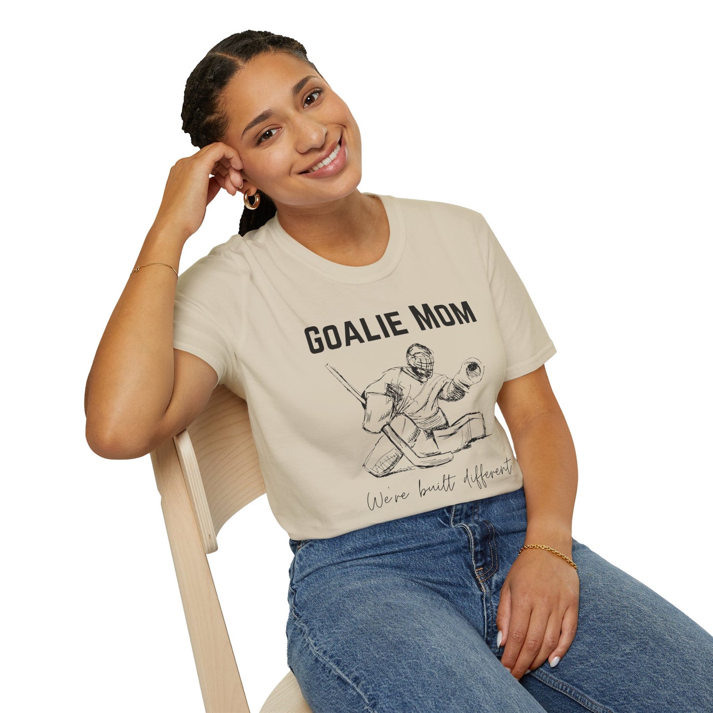 Goalie Mom. We're Built Different - Unisex Softstyle T-Shirt