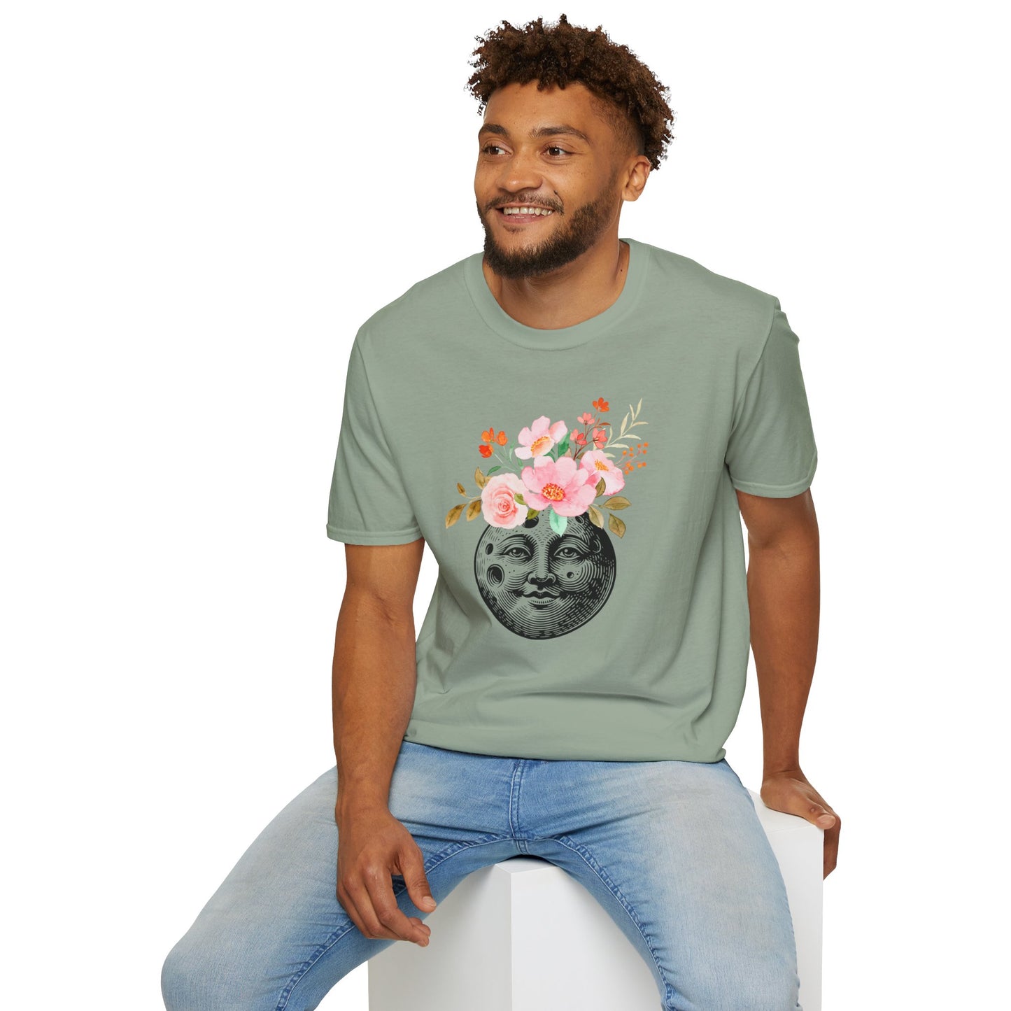 Flower Crown Moon - Unisex Softstyle T-Shirt