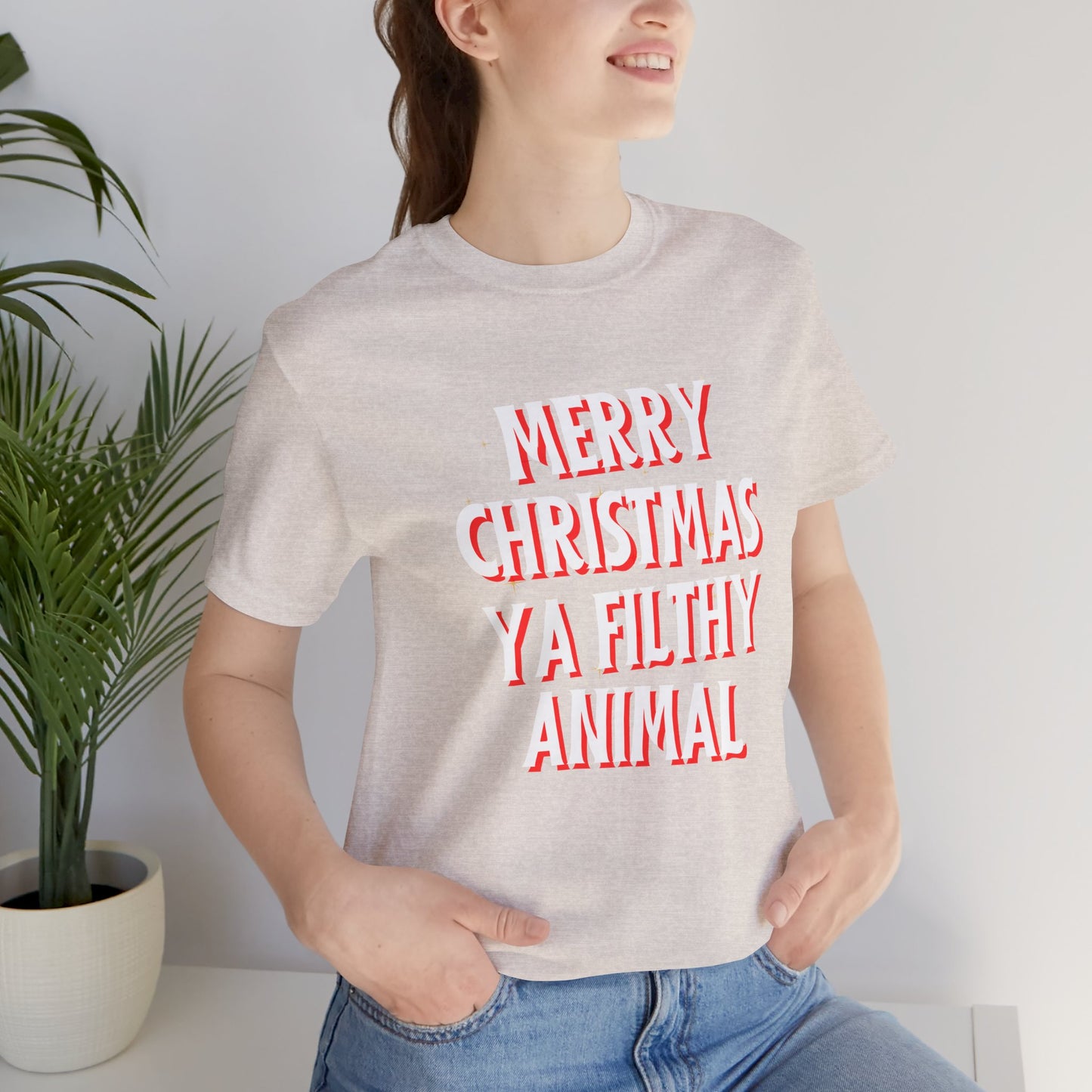 Merry Christmas Ya Filthy Animal Unisex Jersey Short Sleeve Tee