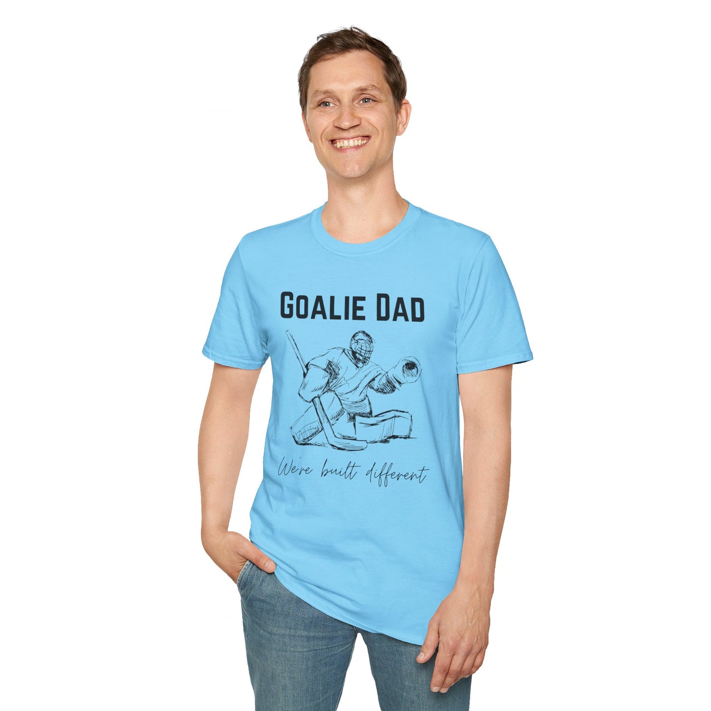 Goalie Dad. We're Built Different. - Unisex Softstyle T-Shirt