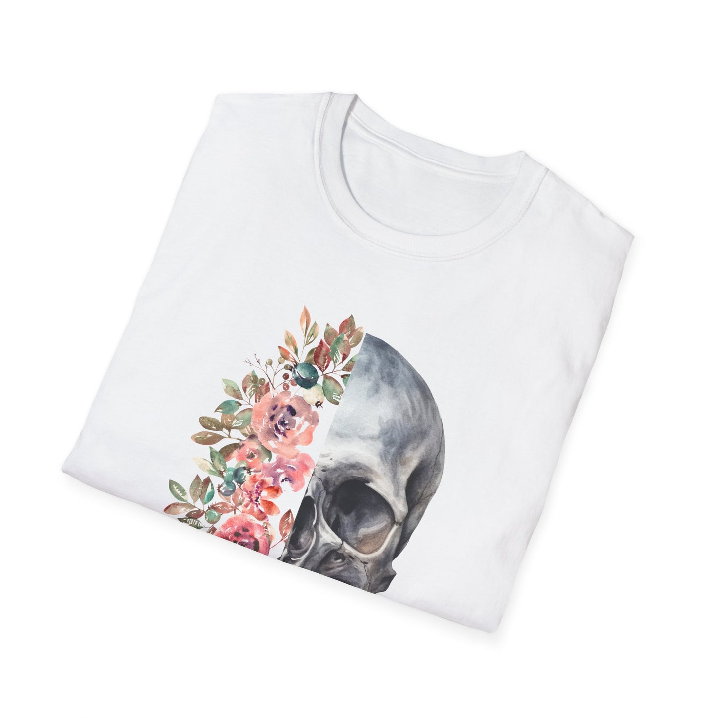 Floral Skull - Unisex Softstyle T-Shirt