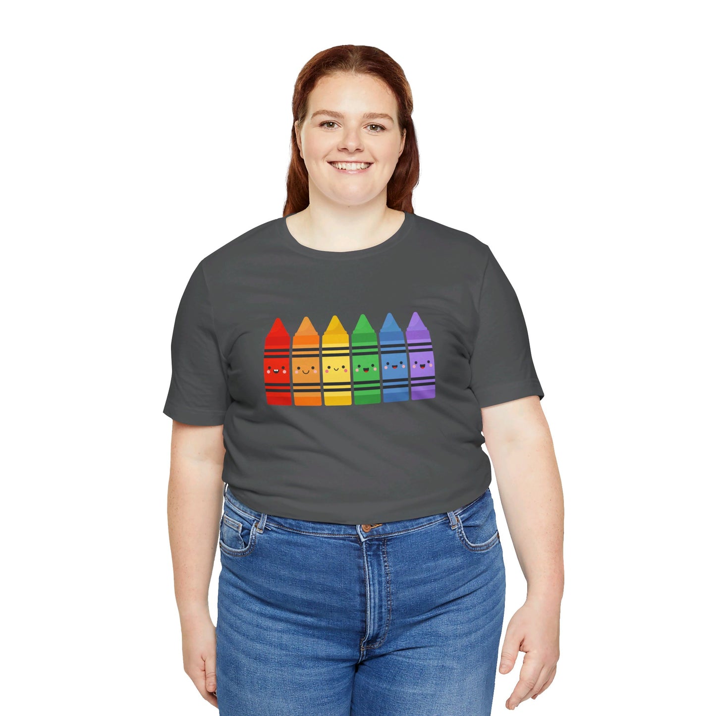 Crayon Rainbow Tshirt - Unisex Jersey Short Sleeve Tee