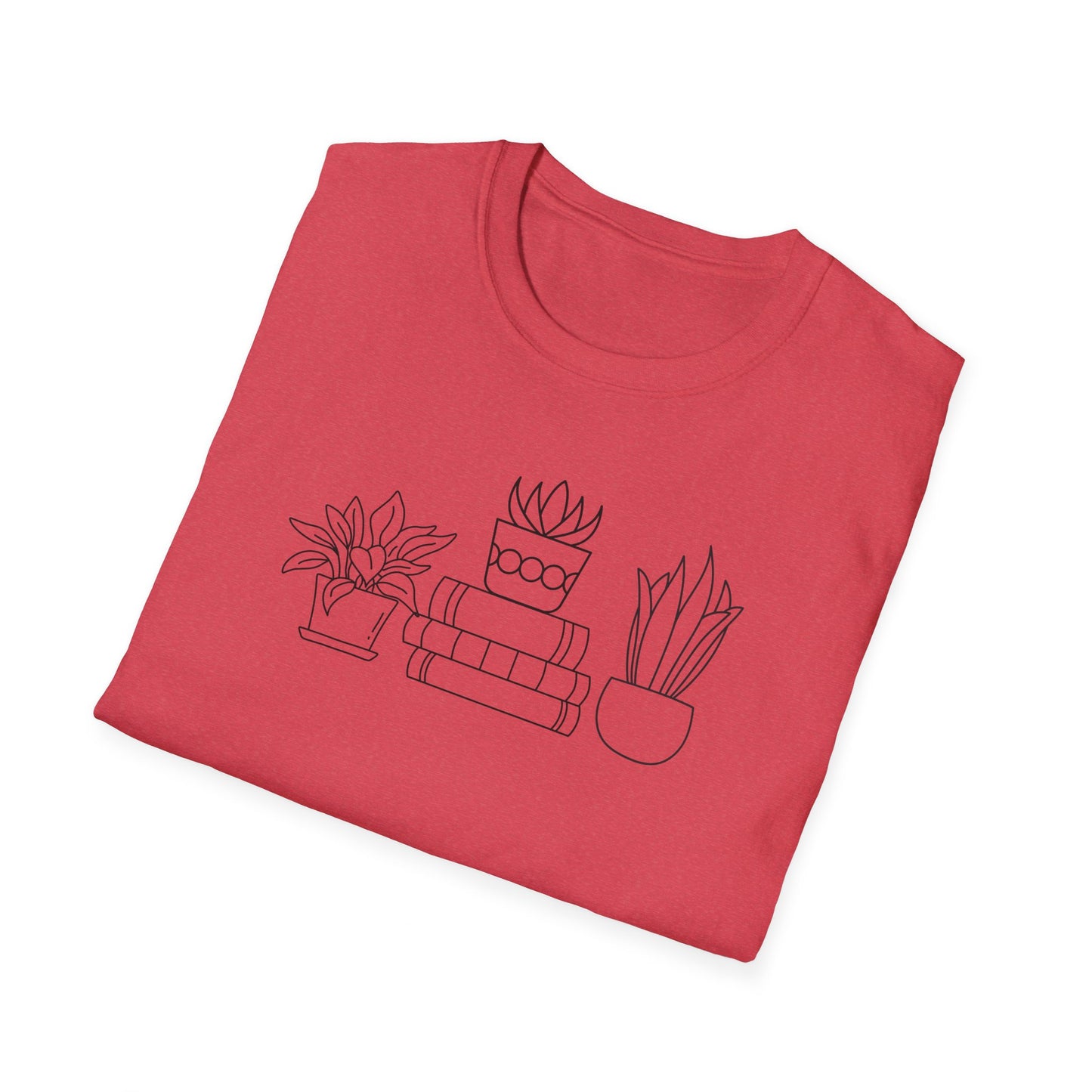 Planty Stack of Books - Unisex Softstyle T-Shirt