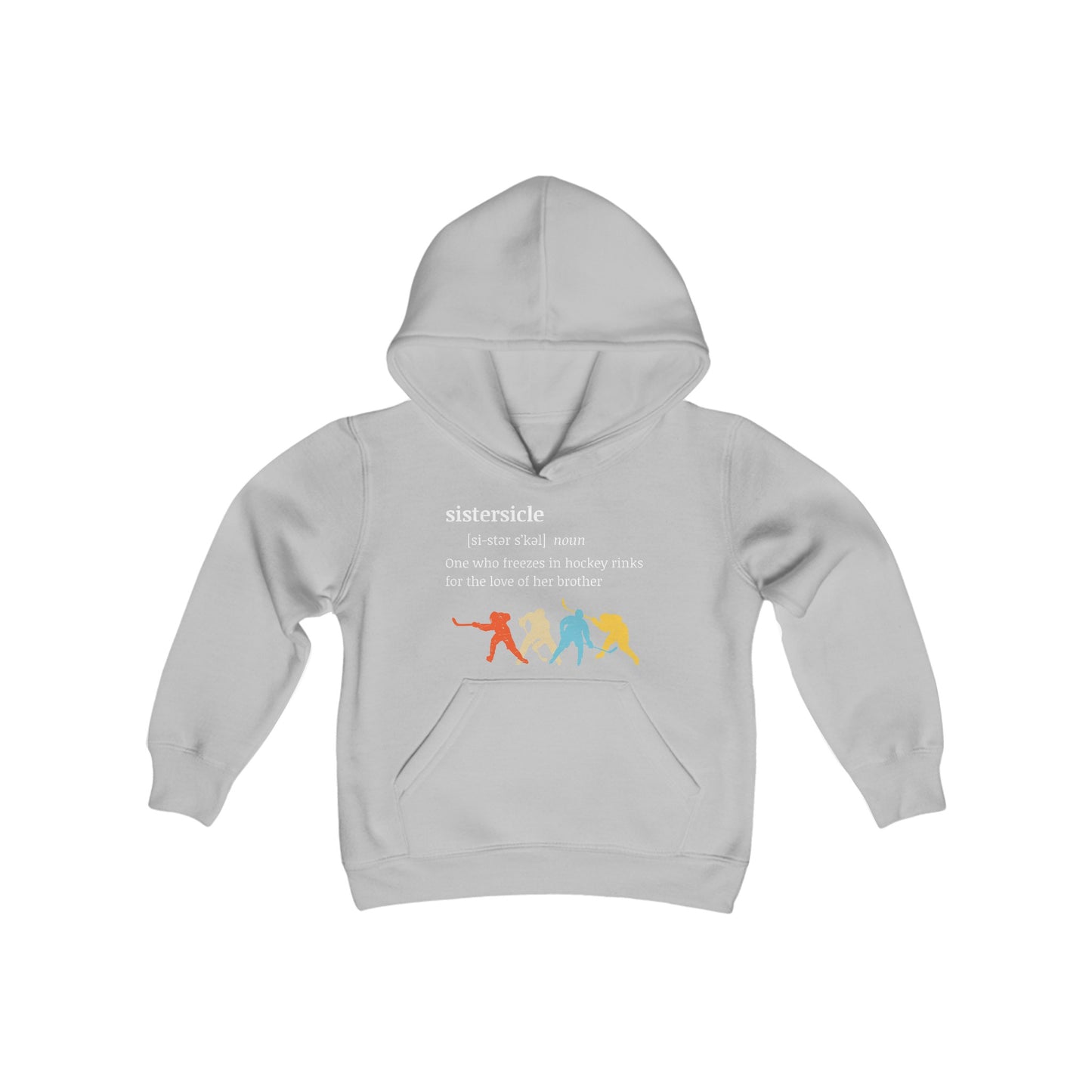 Sistersicle - Hockey Sister Hoodie (Sister of Brother) - Youth Heavy Blend Hooded Sweatshirt