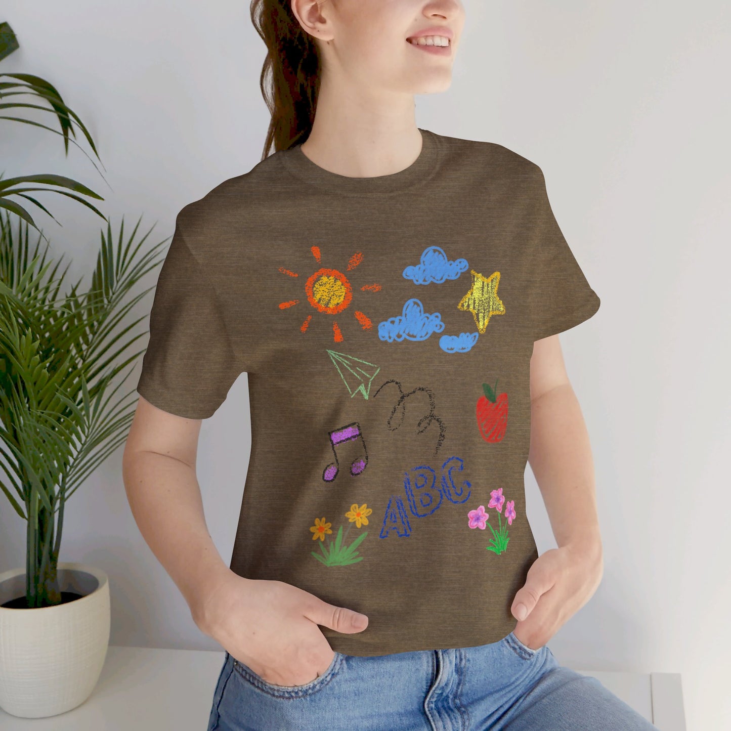 Crayon Doodles Tshirt - Unisex Jersey Short Sleeve Tee