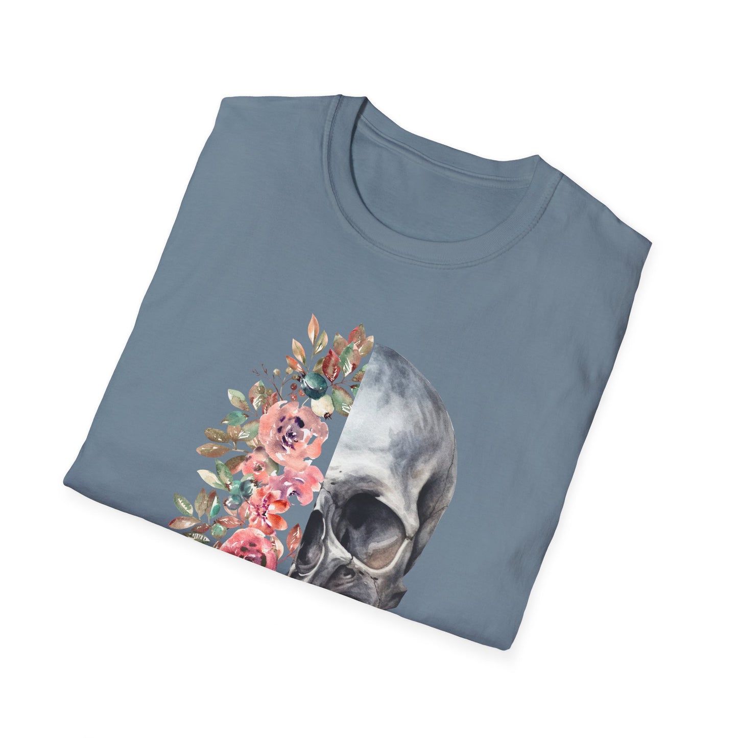 Floral Skull - Unisex Softstyle T-Shirt