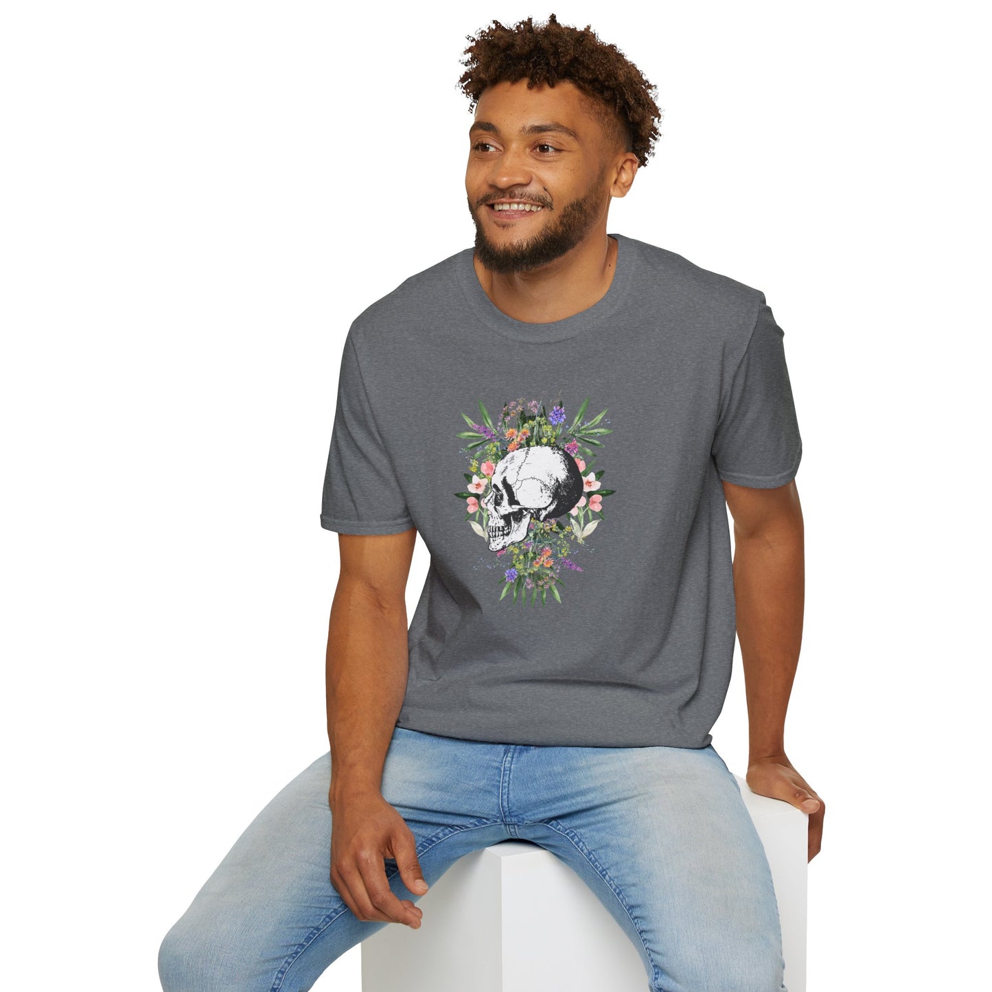 Botanical Skull - Unisex Softstyle T-Shirt