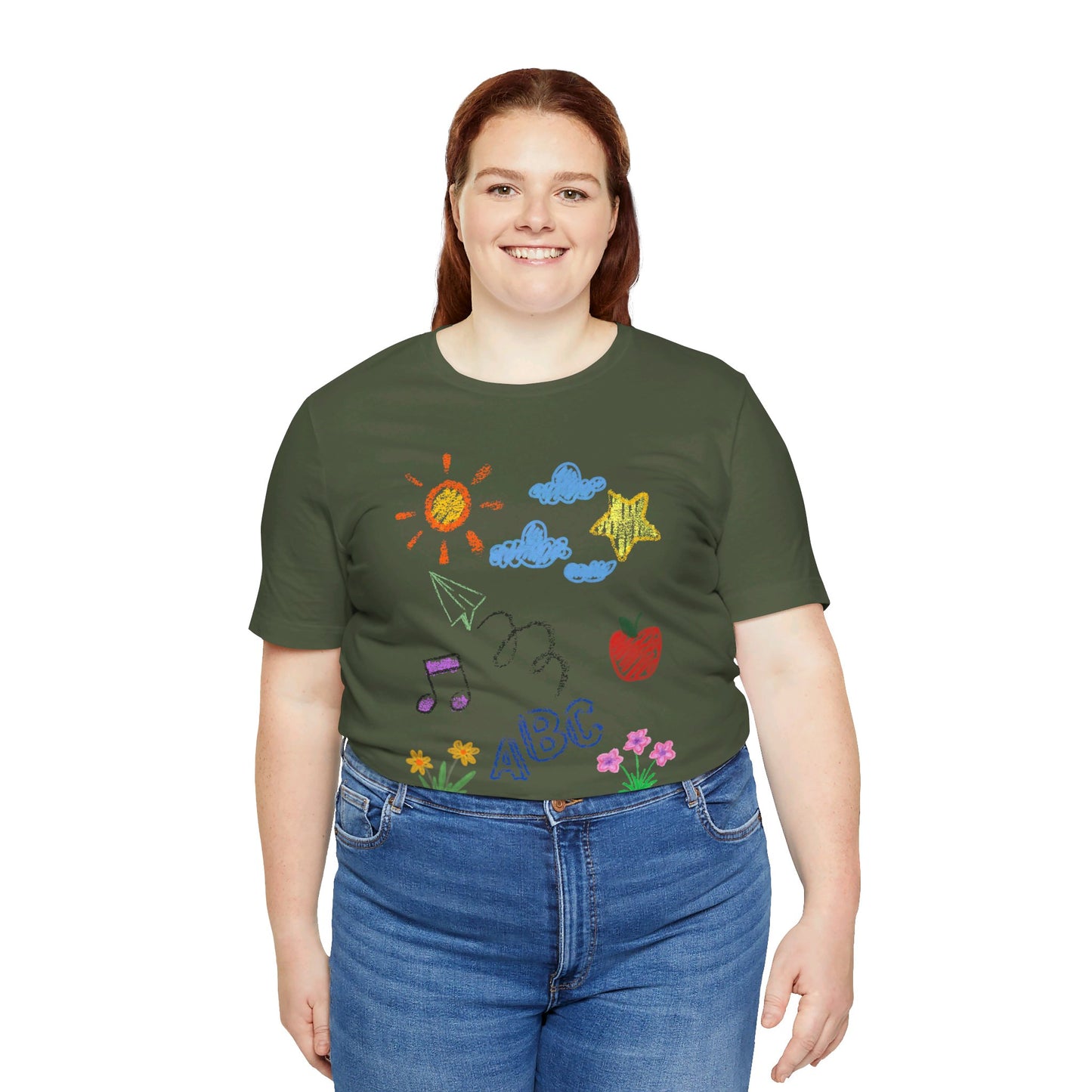 Crayon Doodles Tshirt - Unisex Jersey Short Sleeve Tee