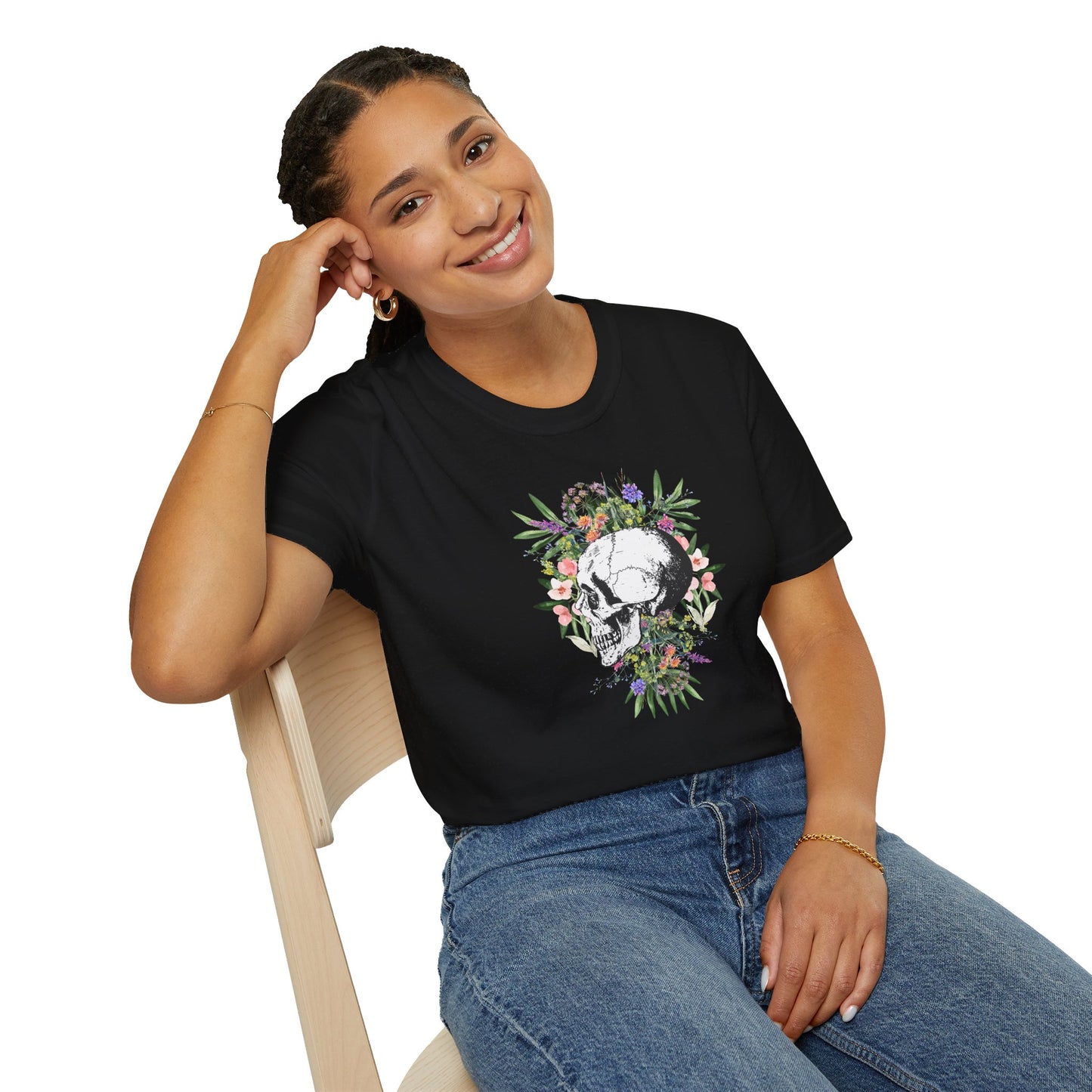 Botanical Skull - Unisex Softstyle T-Shirt