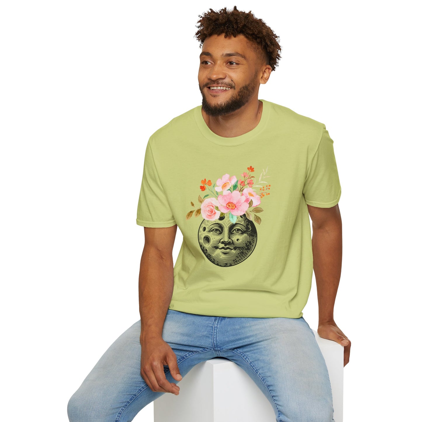 Flower Crown Moon - Unisex Softstyle T-Shirt