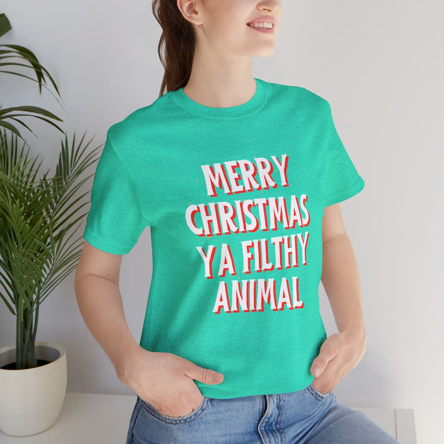 Merry Christmas Ya Filthy Animal Unisex Jersey Short Sleeve Tee