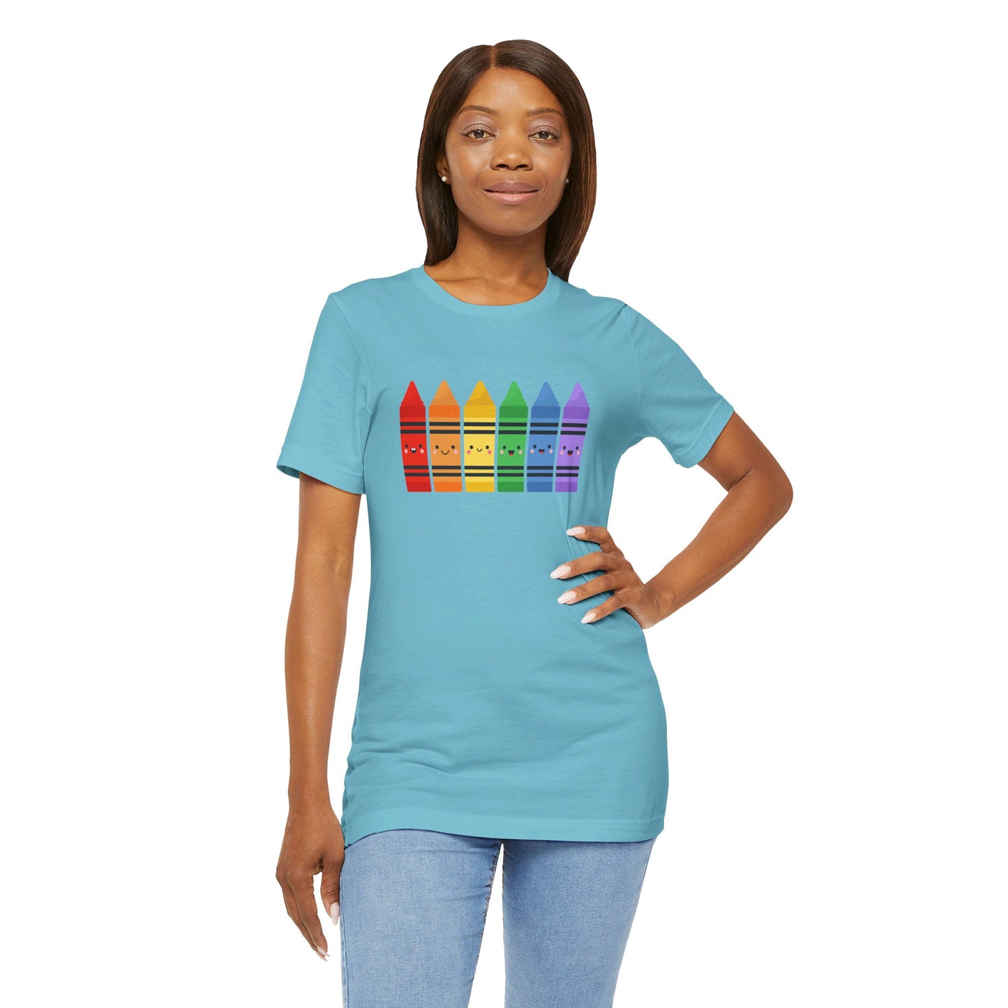 Crayon Rainbow Tshirt - Unisex Jersey Short Sleeve Tee