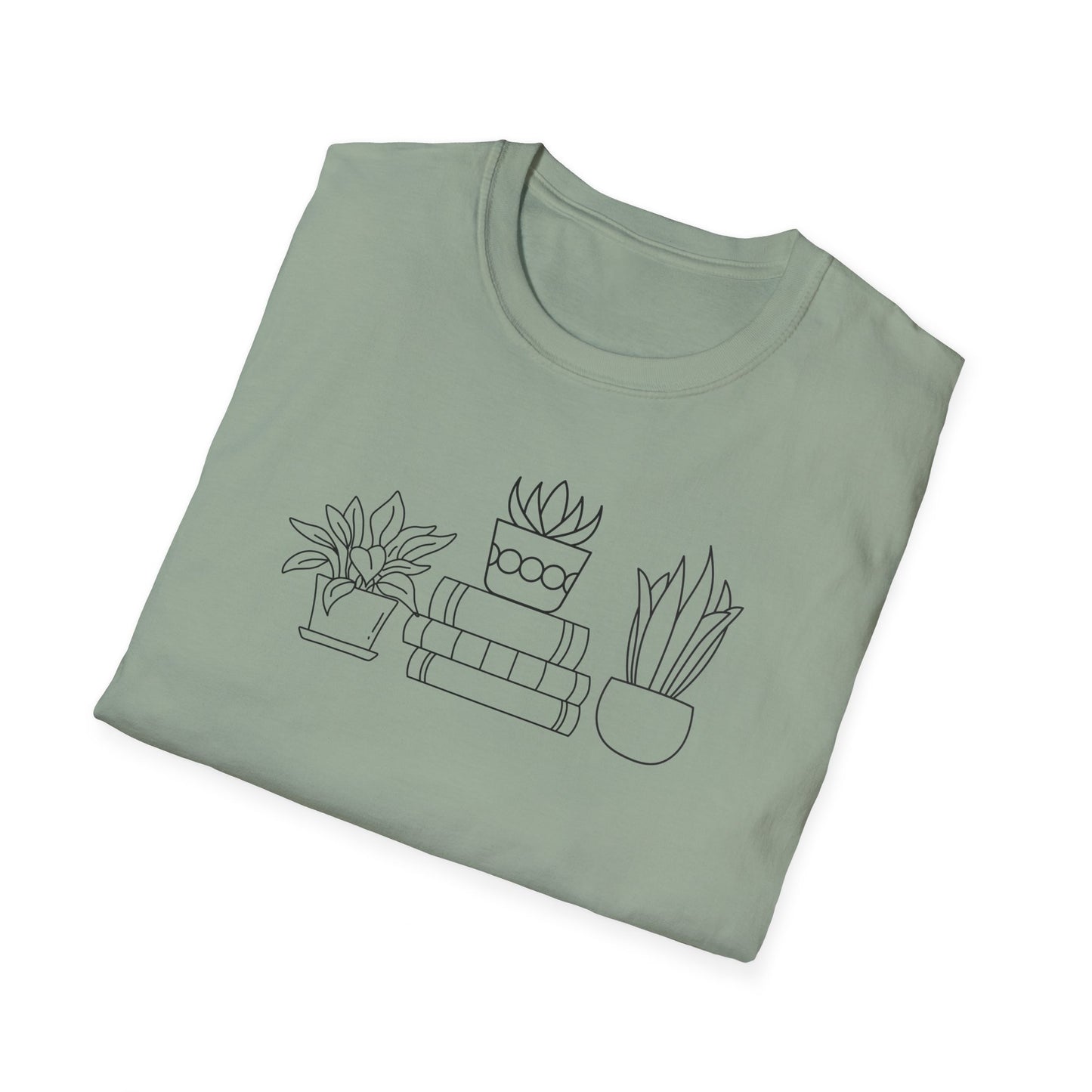 Planty Stack of Books - Unisex Softstyle T-Shirt