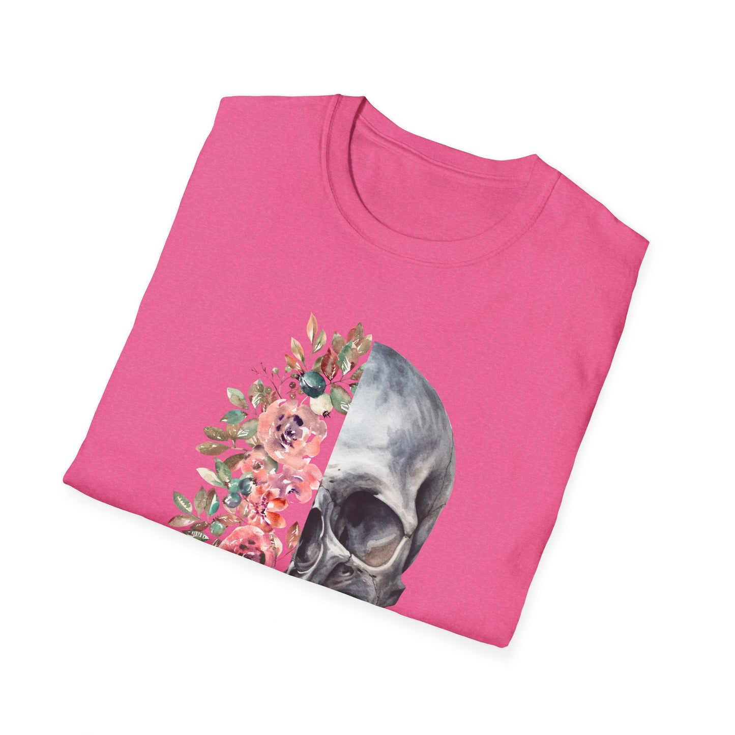 Floral Skull - Unisex Softstyle T-Shirt