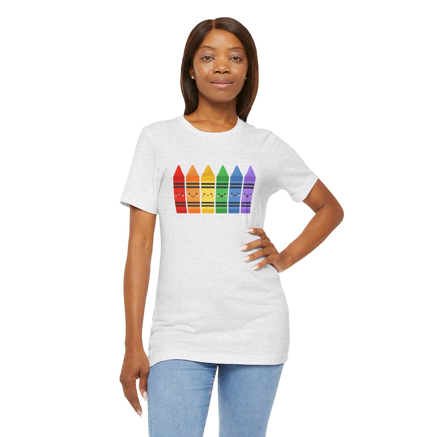 Crayon Rainbow Tshirt - Unisex Jersey Short Sleeve Tee