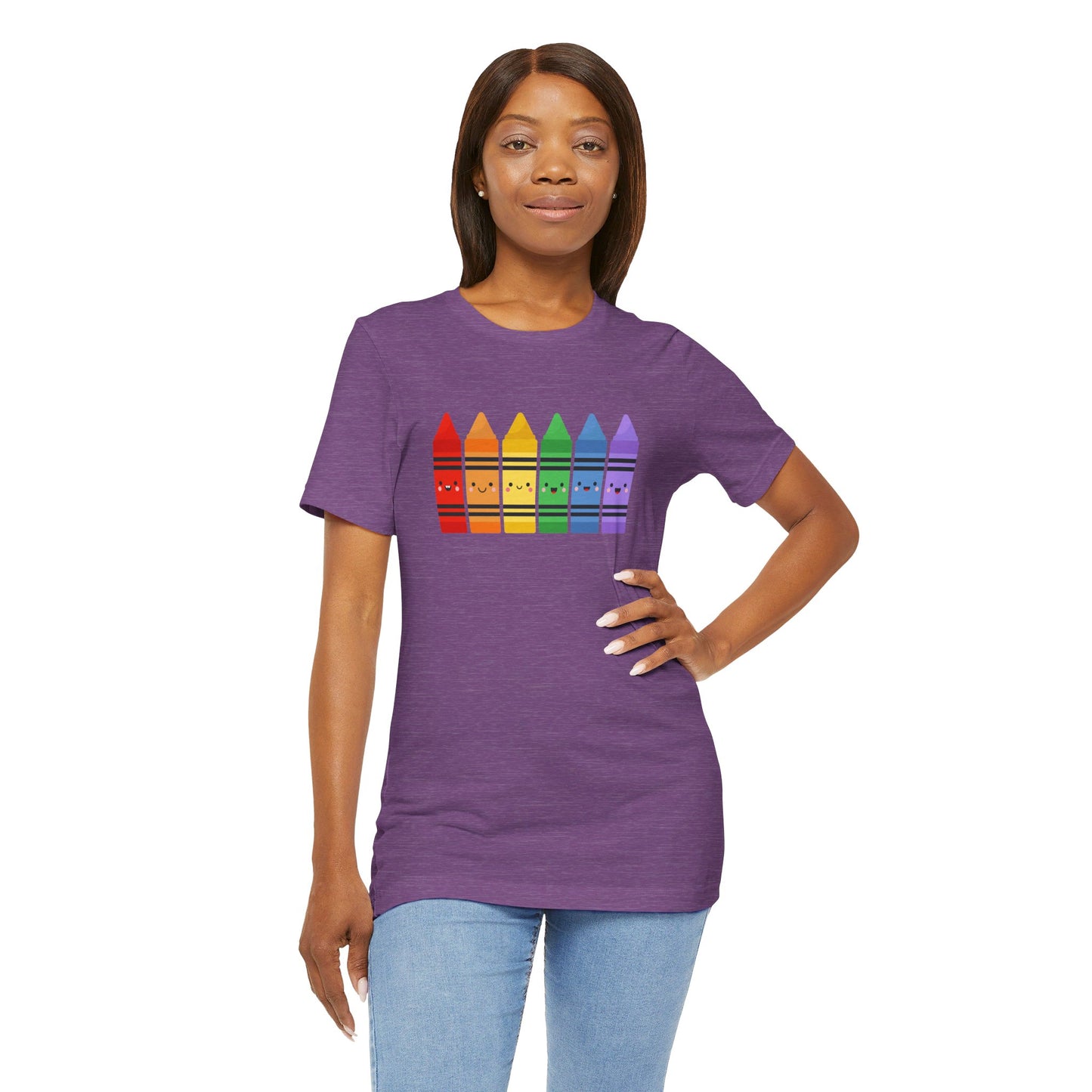 Crayon Rainbow Tshirt - Unisex Jersey Short Sleeve Tee