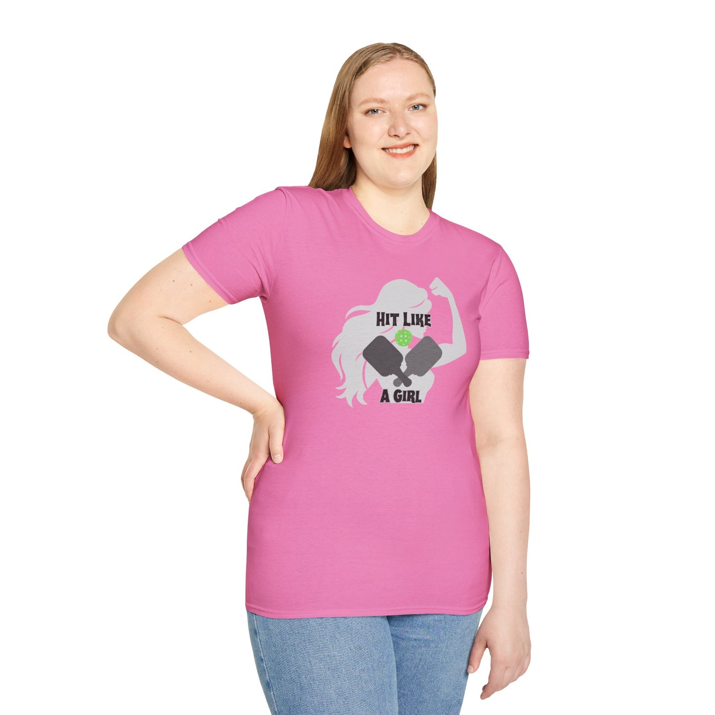 Hit Like a Girl Pickleball - Unisex Softstyle T-Shirt