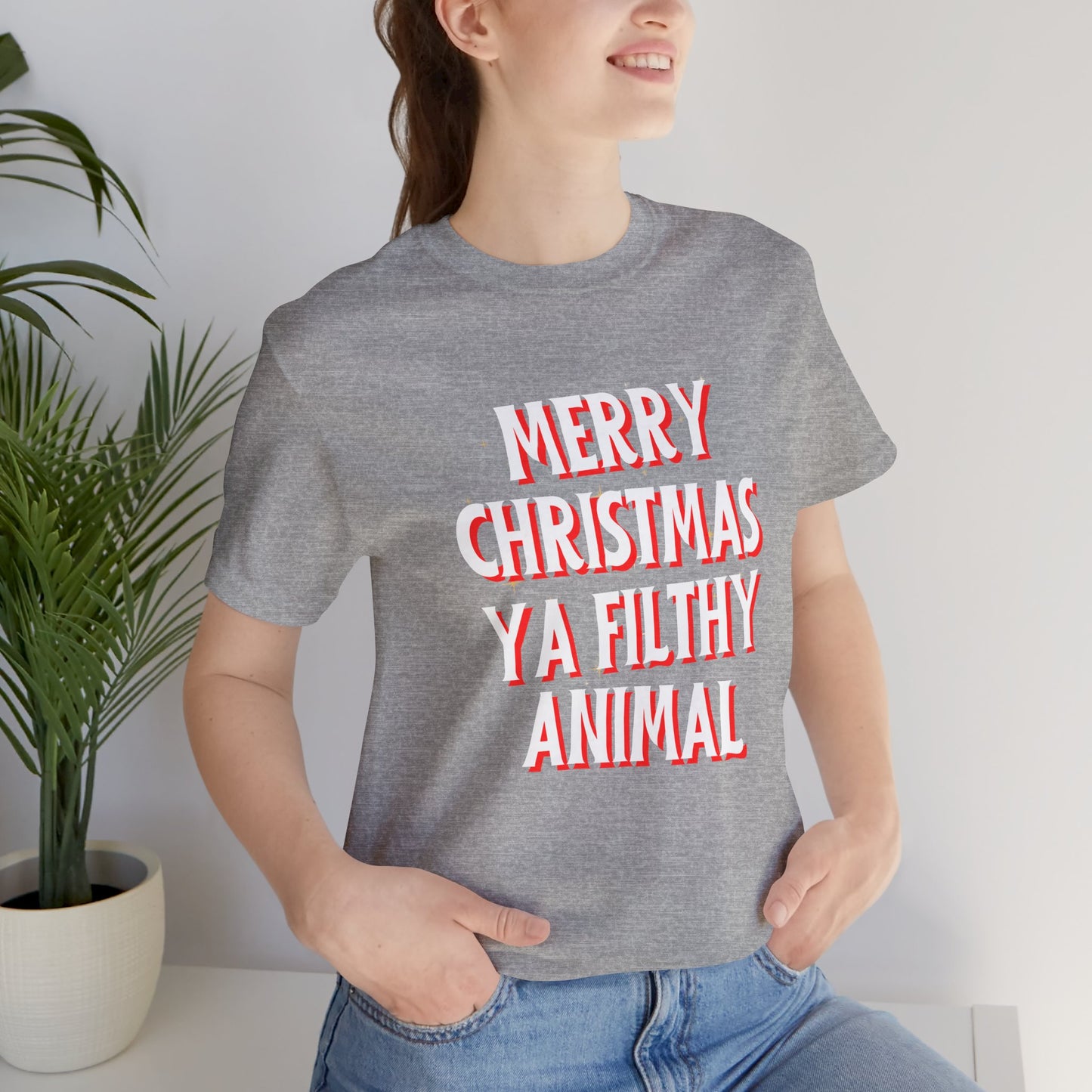 Merry Christmas Ya Filthy Animal Unisex Jersey Short Sleeve Tee