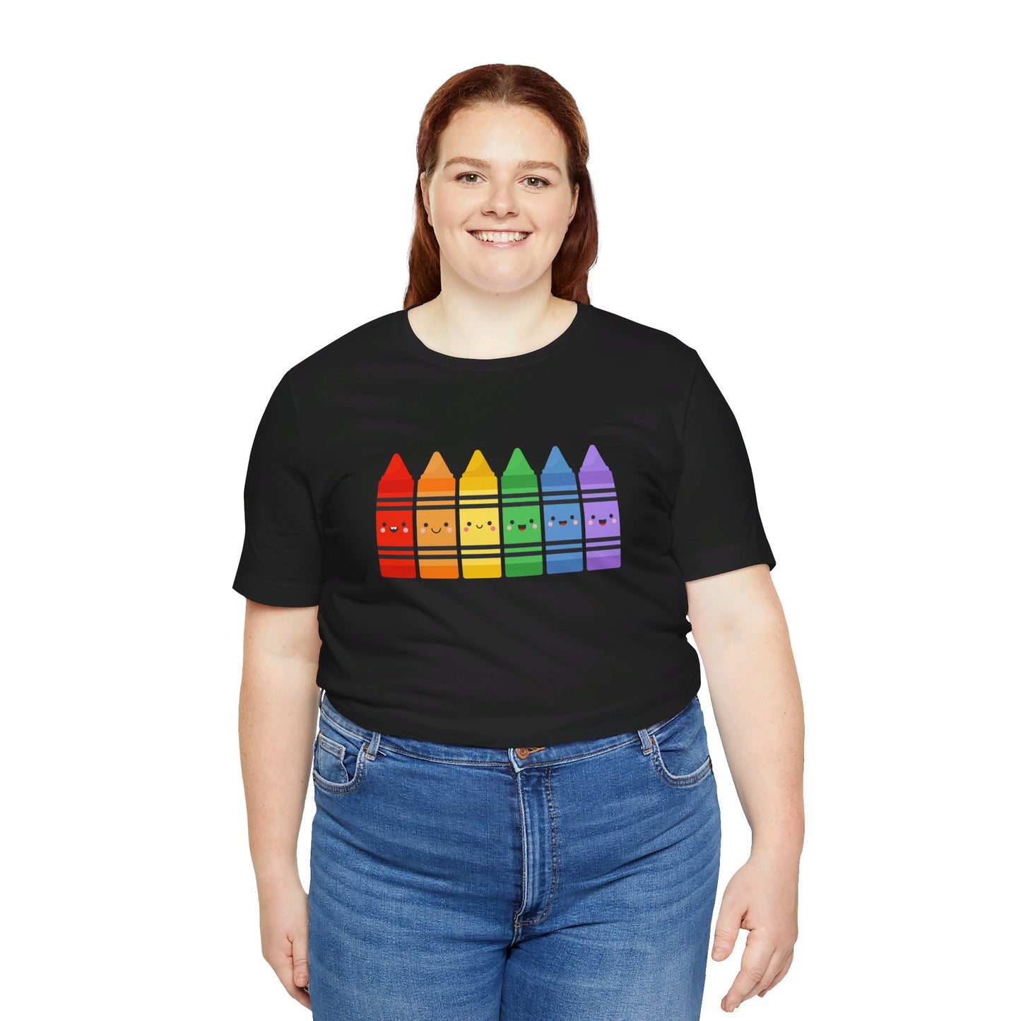 Crayon Rainbow Tshirt - Unisex Jersey Short Sleeve Tee