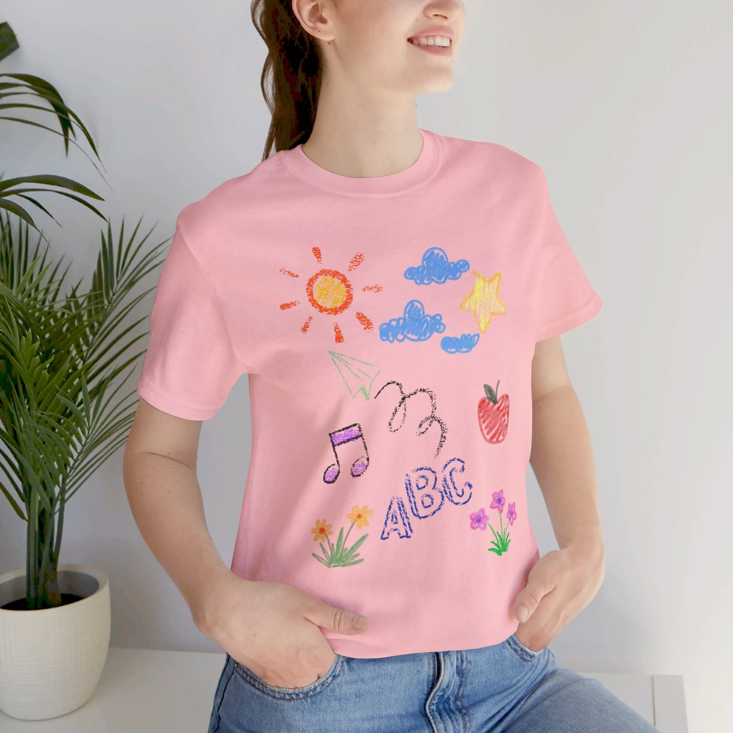 Crayon Doodles Tshirt - Unisex Jersey Short Sleeve Tee