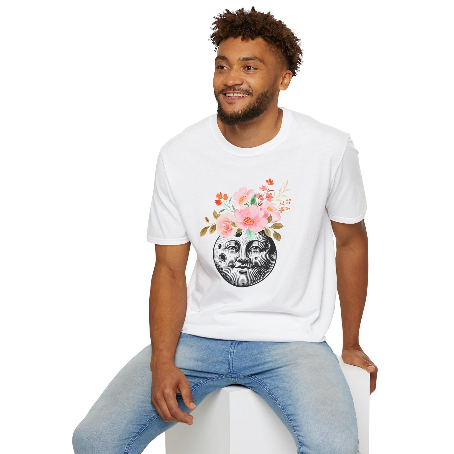 Flower Crown Moon - Unisex Softstyle T-Shirt