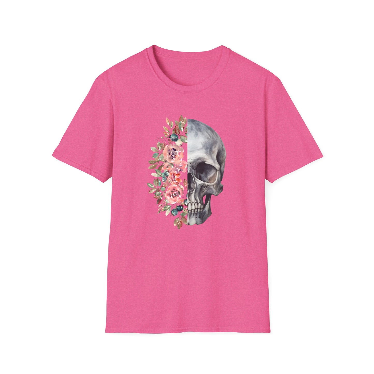 Floral Skull - Unisex Softstyle T-Shirt