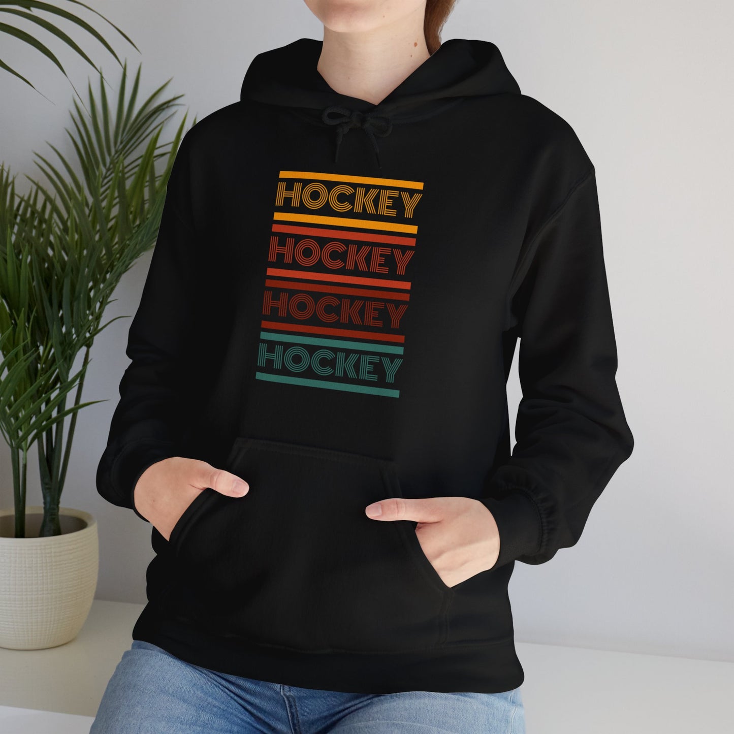 Retro Hockey - Unisex Heavy Blend™ Hooded Sweatshirt