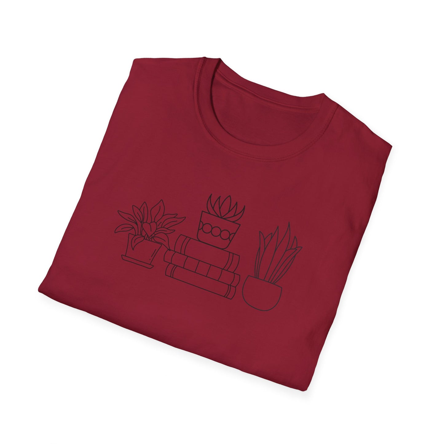 Planty Stack of Books - Unisex Softstyle T-Shirt