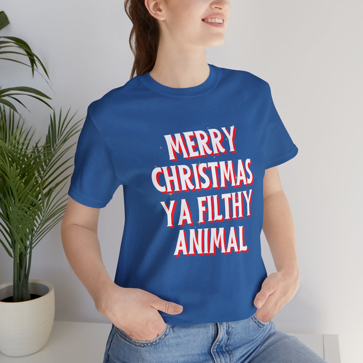 Merry Christmas Ya Filthy Animal Unisex Jersey Short Sleeve Tee