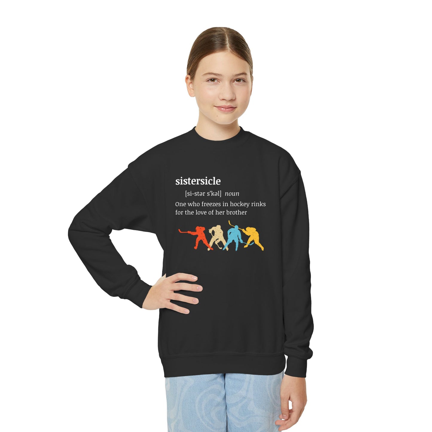 Sistercicle Ice Hockey (Sister of Brother) - Youth Crewneck Sweatshirt