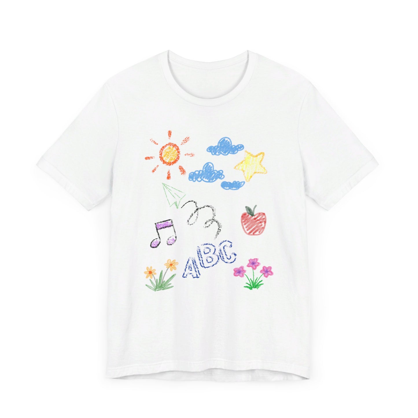 Crayon Doodles Tshirt - Unisex Jersey Short Sleeve Tee