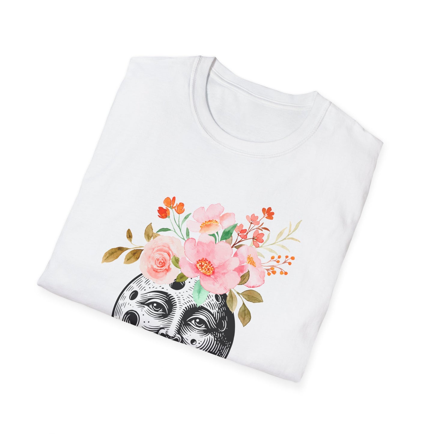 Flower Crown Moon - Unisex Softstyle T-Shirt