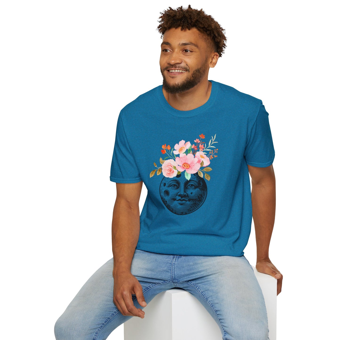 Flower Crown Moon - Unisex Softstyle T-Shirt