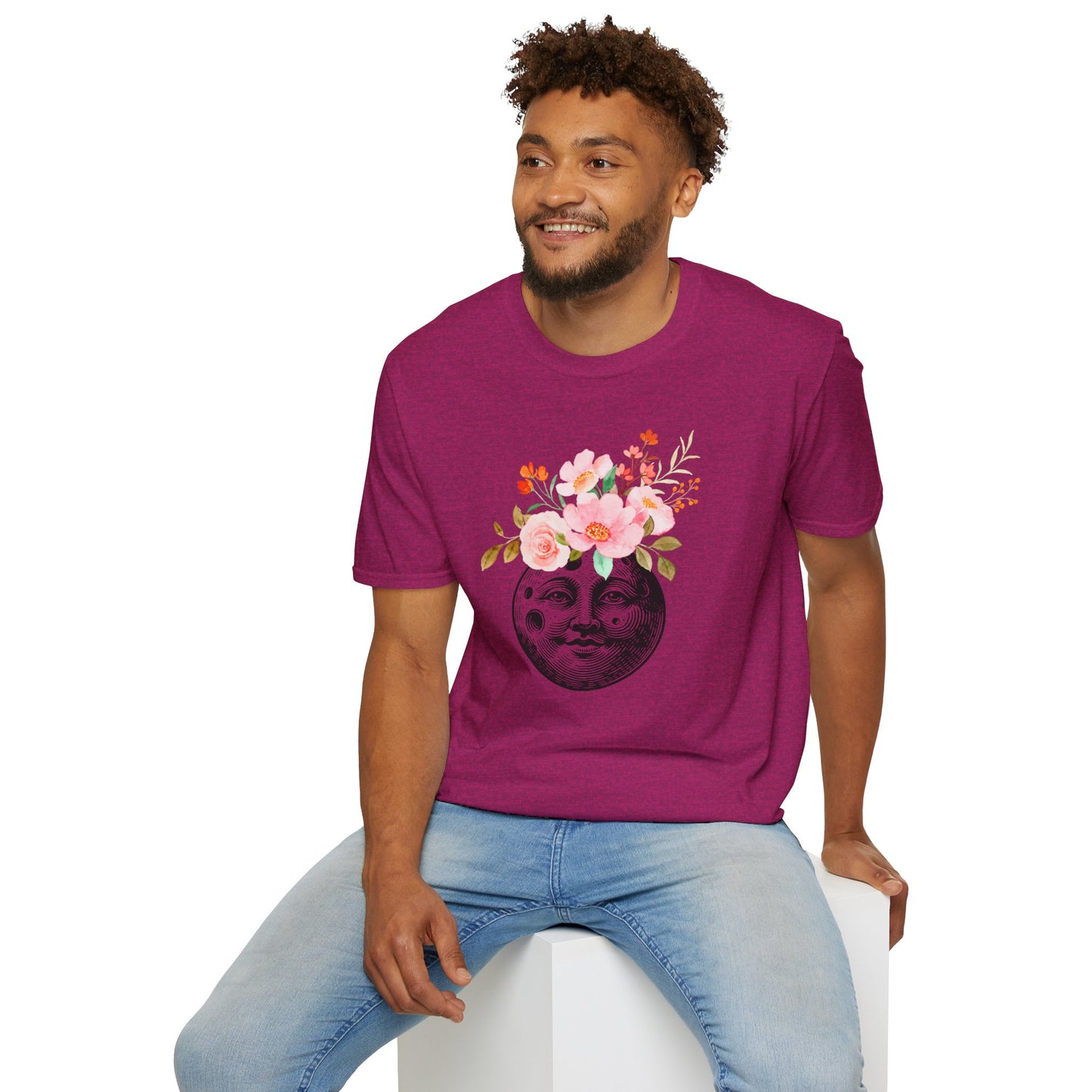 Flower Crown Moon - Unisex Softstyle T-Shirt