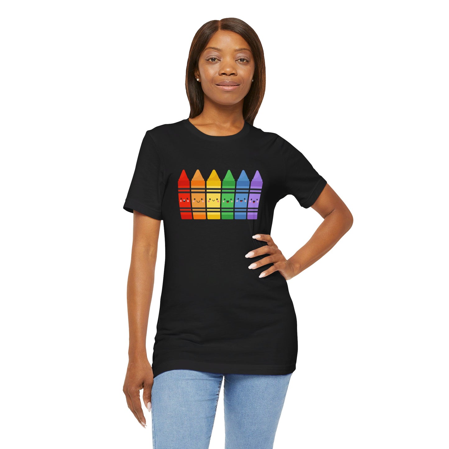 Crayon Rainbow Tshirt - Unisex Jersey Short Sleeve Tee