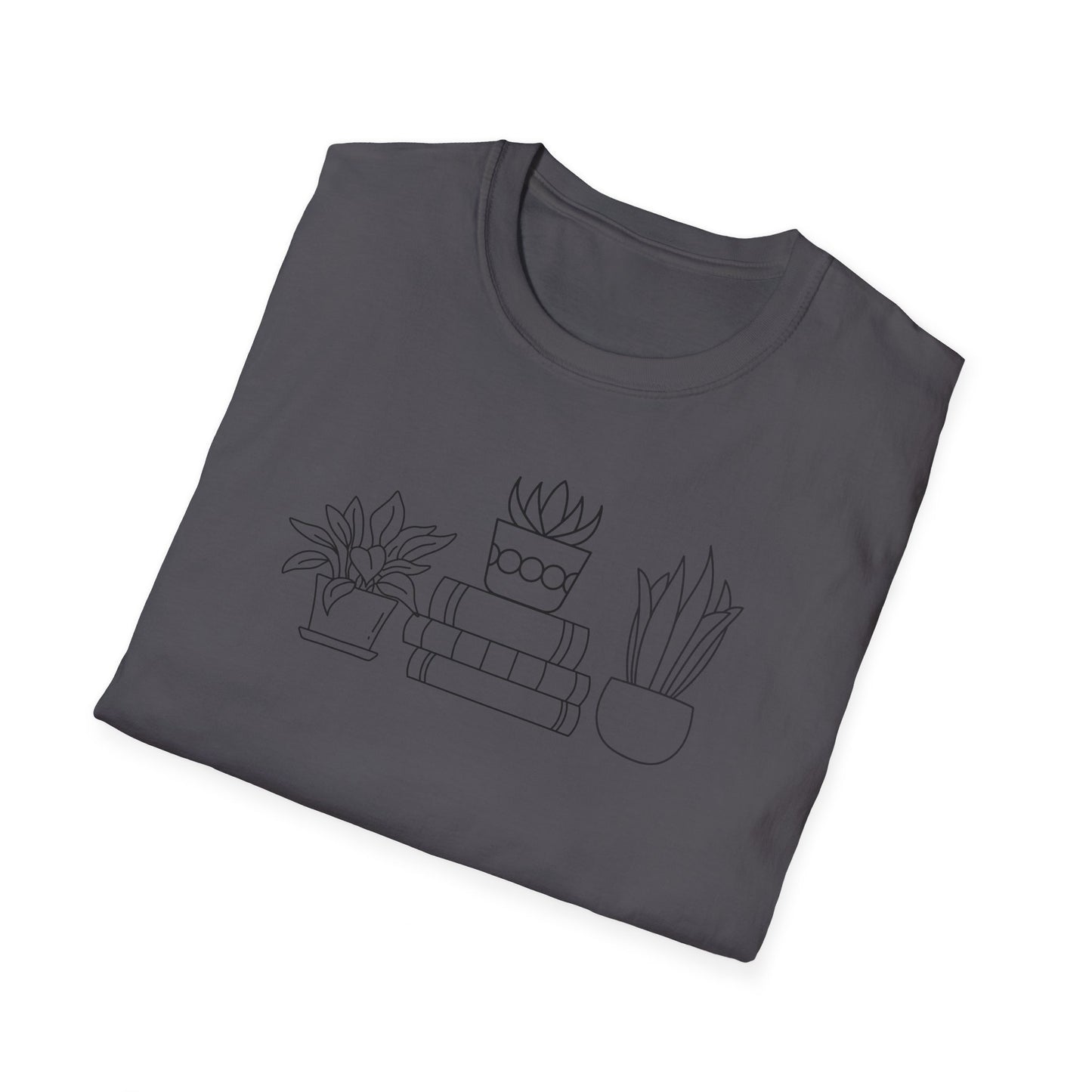 Planty Stack of Books - Unisex Softstyle T-Shirt