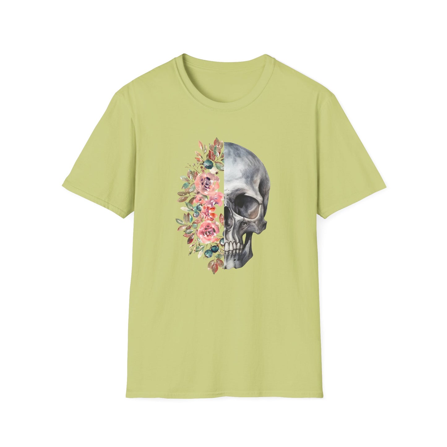 Floral Skull - Unisex Softstyle T-Shirt