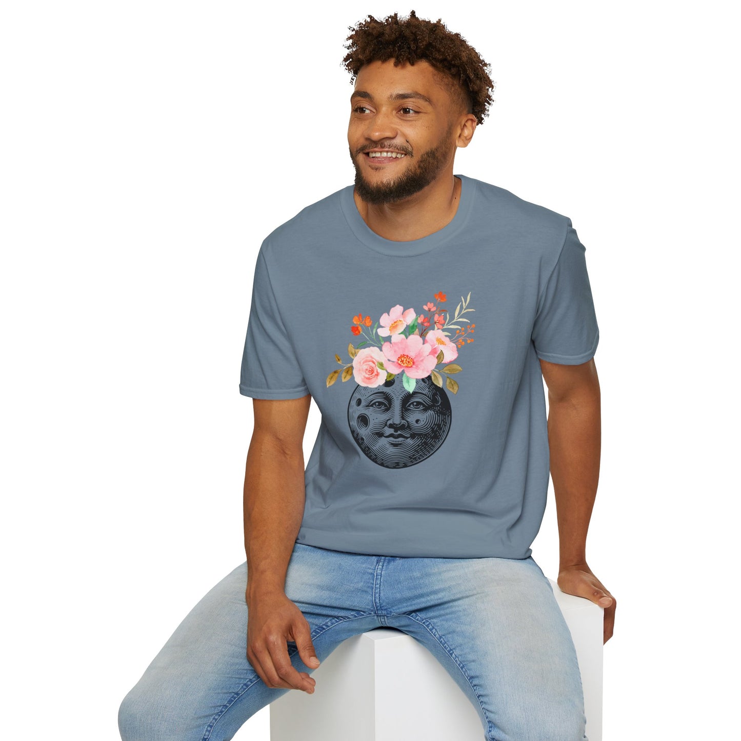 Flower Crown Moon - Unisex Softstyle T-Shirt