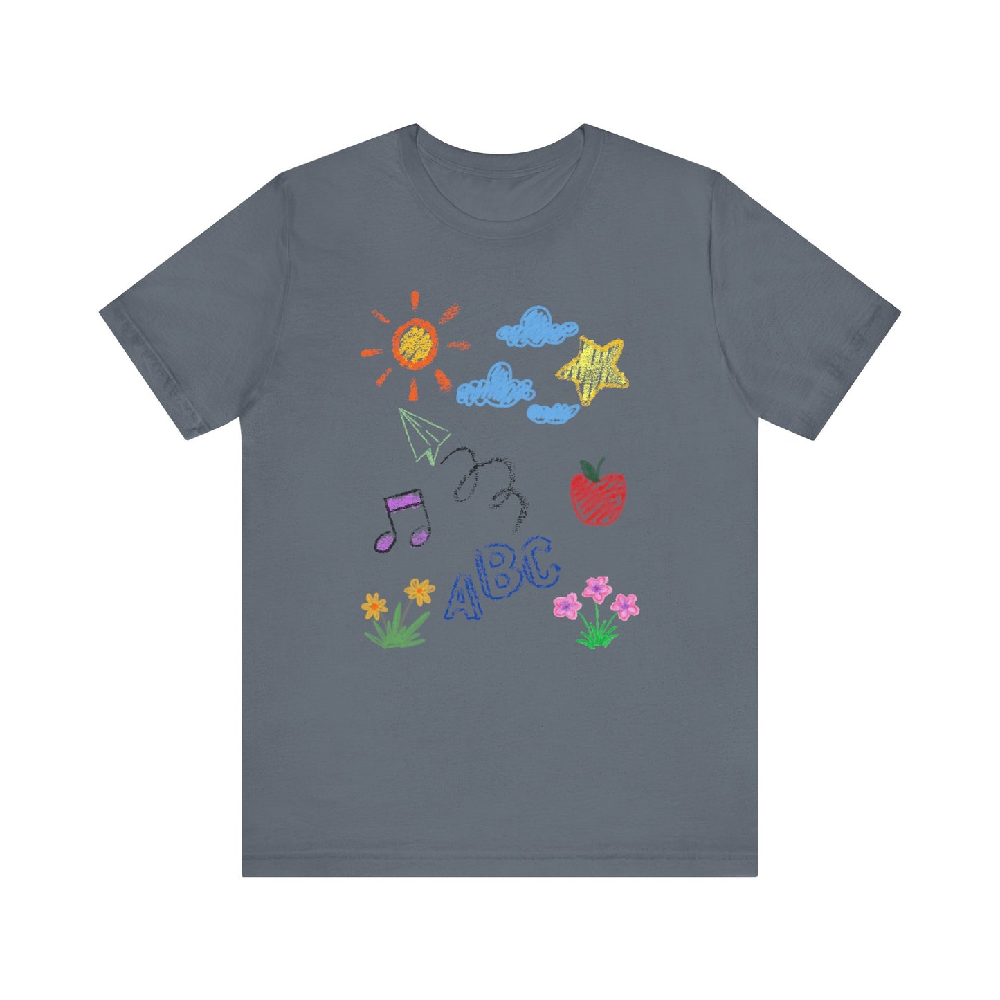 Crayon Doodles Tshirt - Unisex Jersey Short Sleeve Tee