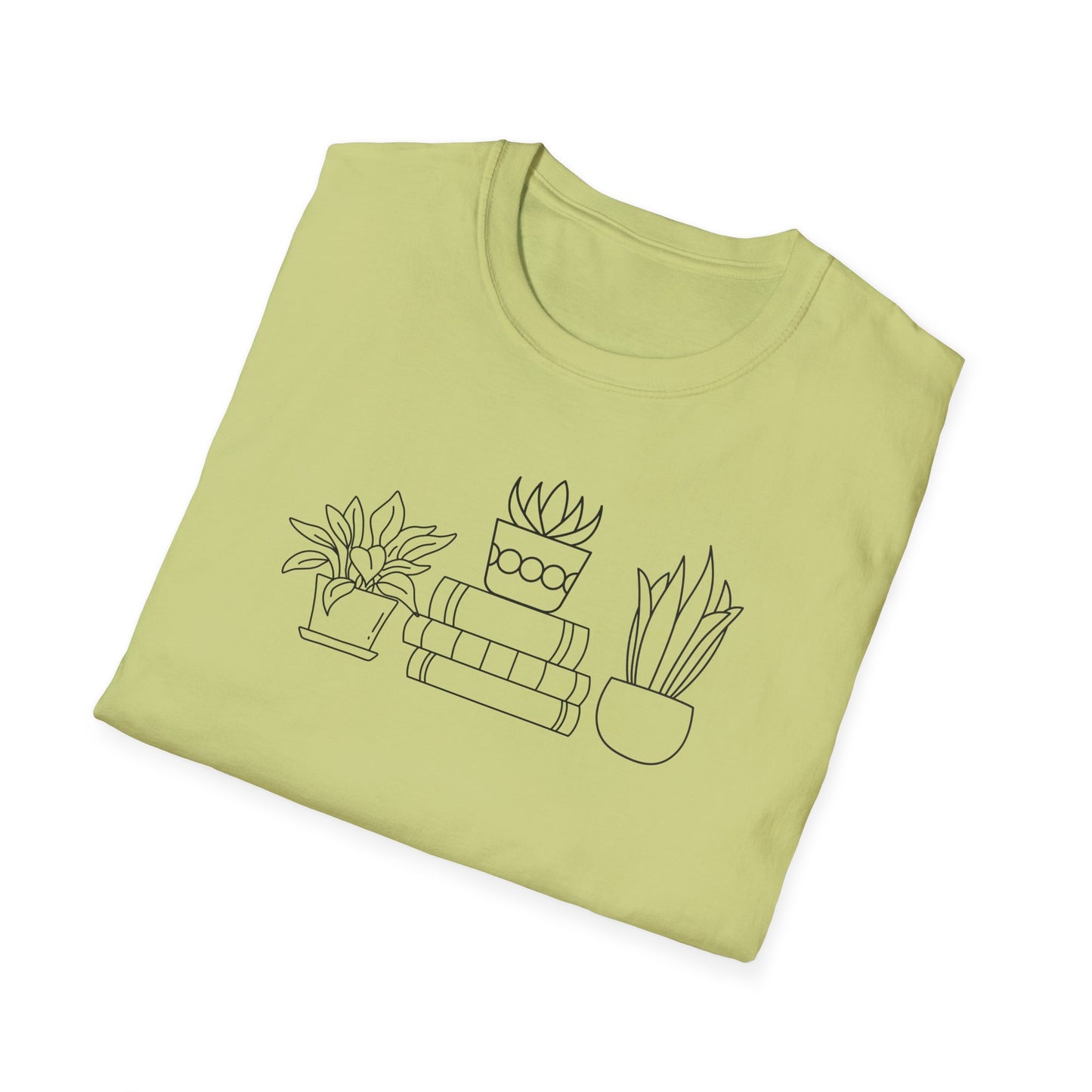 Planty Stack of Books - Unisex Softstyle T-Shirt