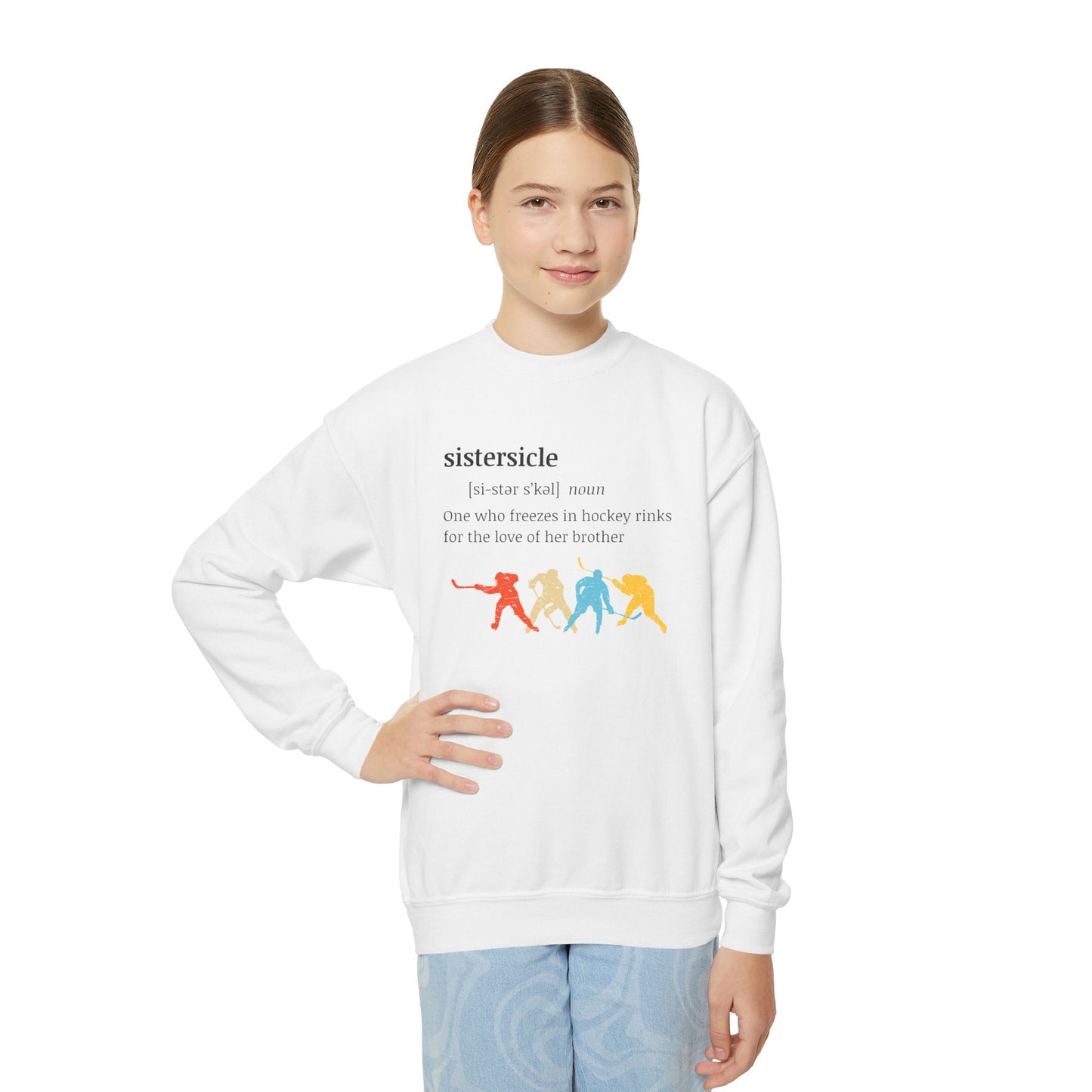 Sistercicle Ice Hockey (Sister of Brother) - Youth Crewneck Sweatshirt