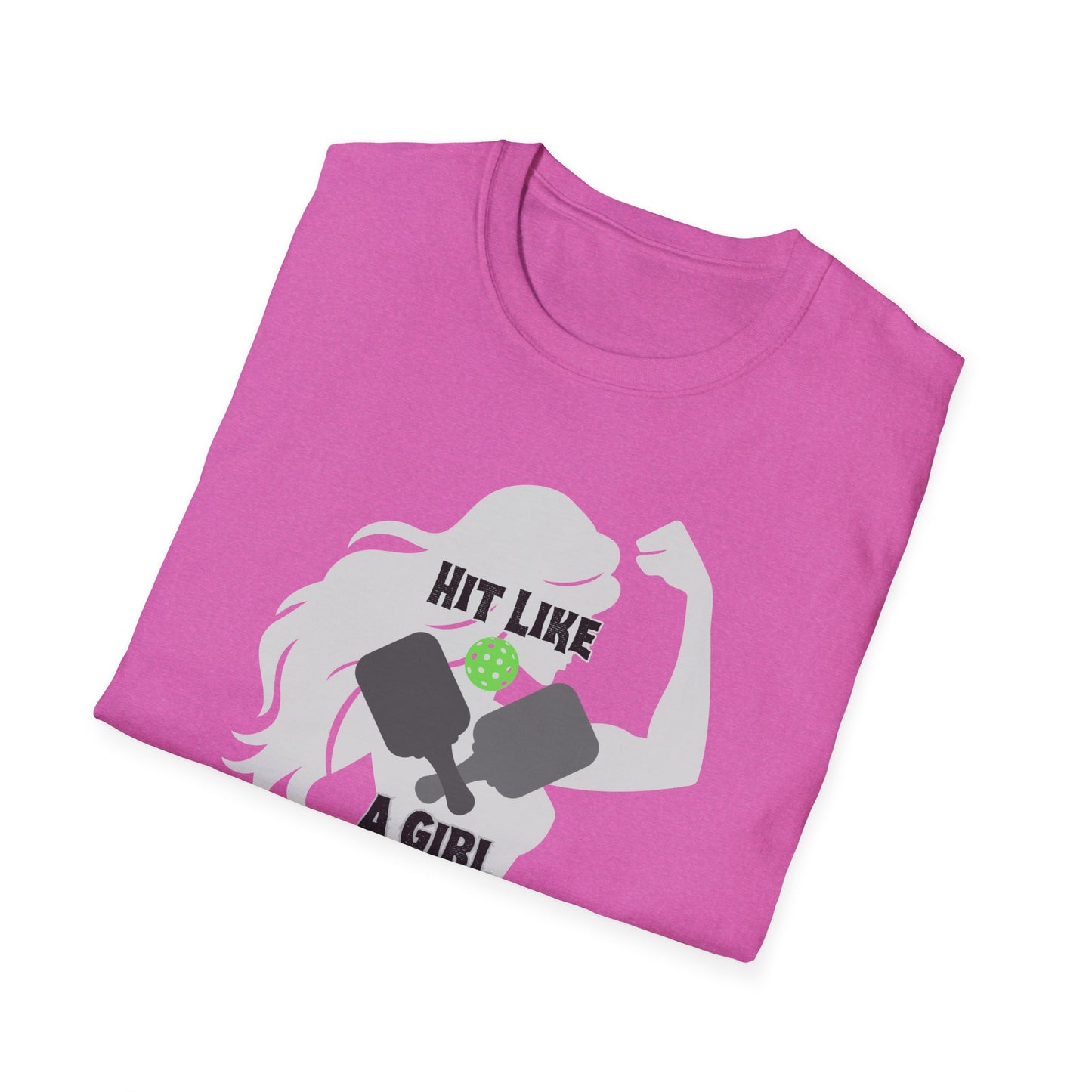 Hit Like a Girl Pickleball - Unisex Softstyle T-Shirt