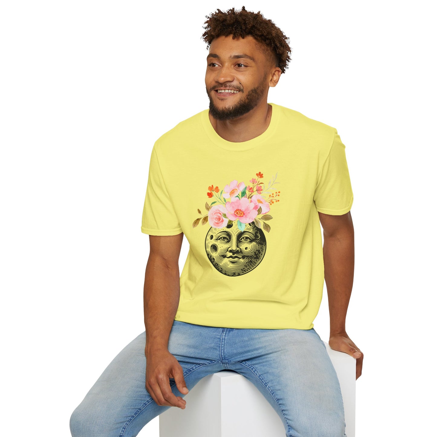 Flower Crown Moon - Unisex Softstyle T-Shirt