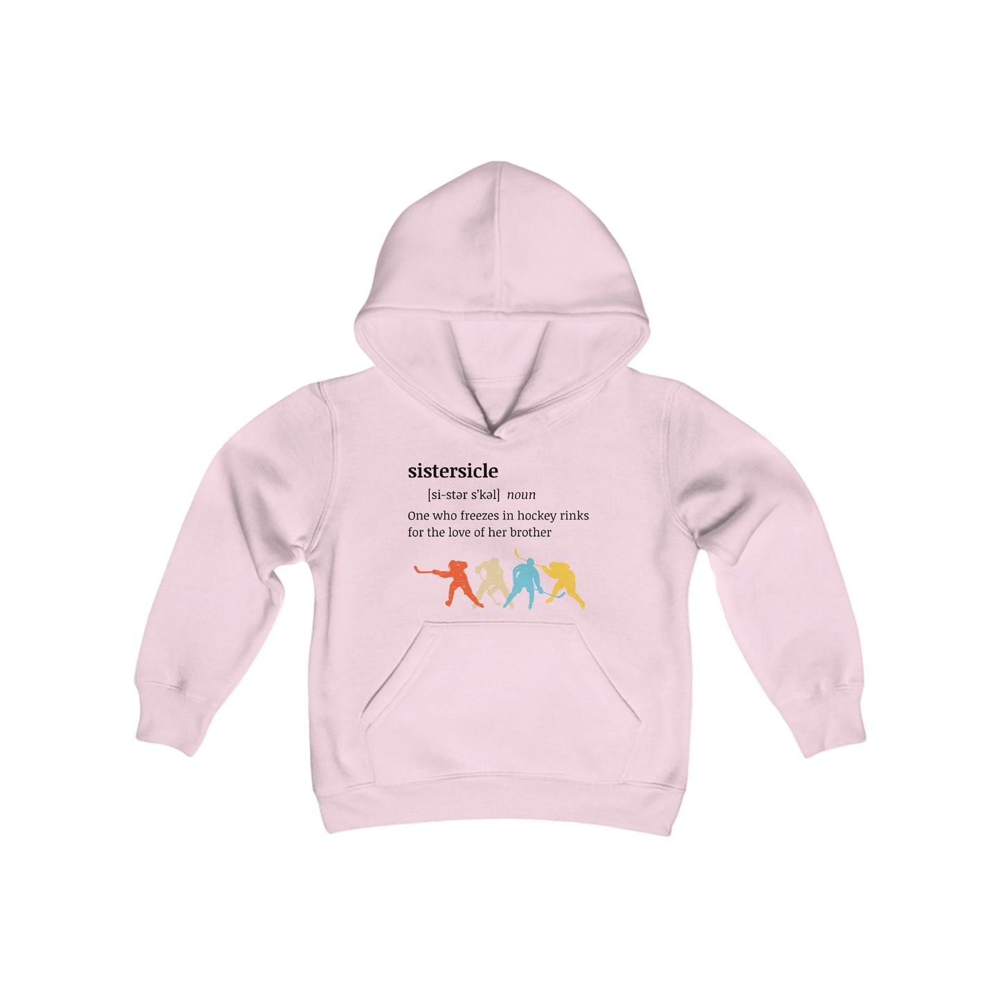 Sistersicle - Hockey Sister Hoodie (Sister of Brother) - Youth Heavy Blend Hooded Sweatshirt