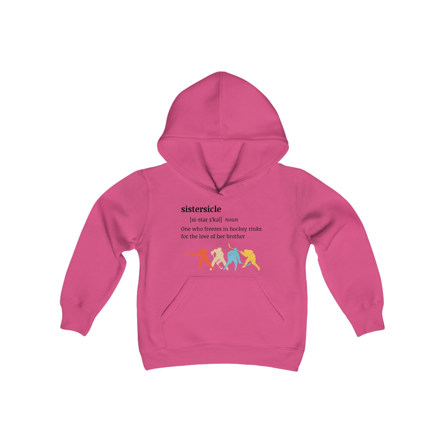 Sistersicle - Hockey Sister Hoodie (Sister of Brother) - Youth Heavy Blend Hooded Sweatshirt