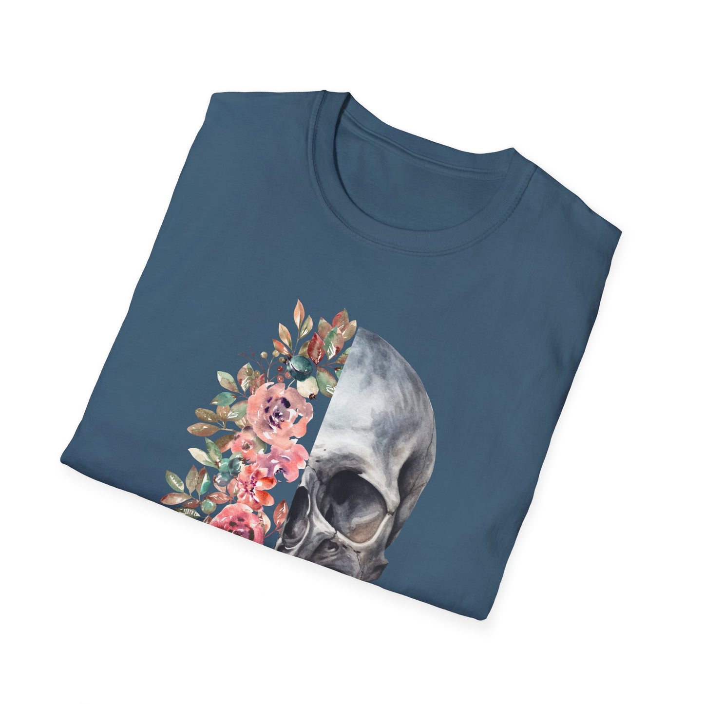 Floral Skull - Unisex Softstyle T-Shirt