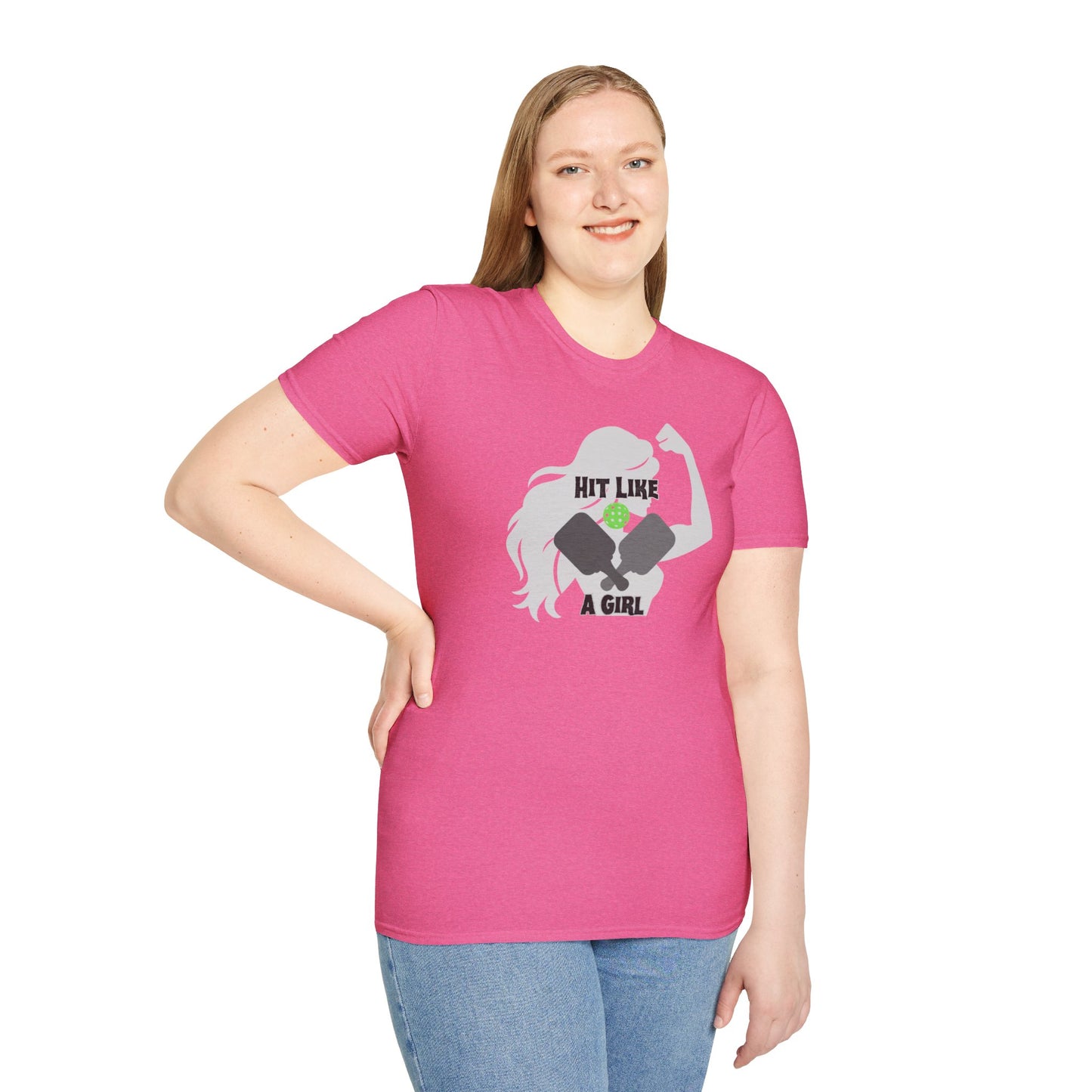 Hit Like a Girl Pickleball - Unisex Softstyle T-Shirt